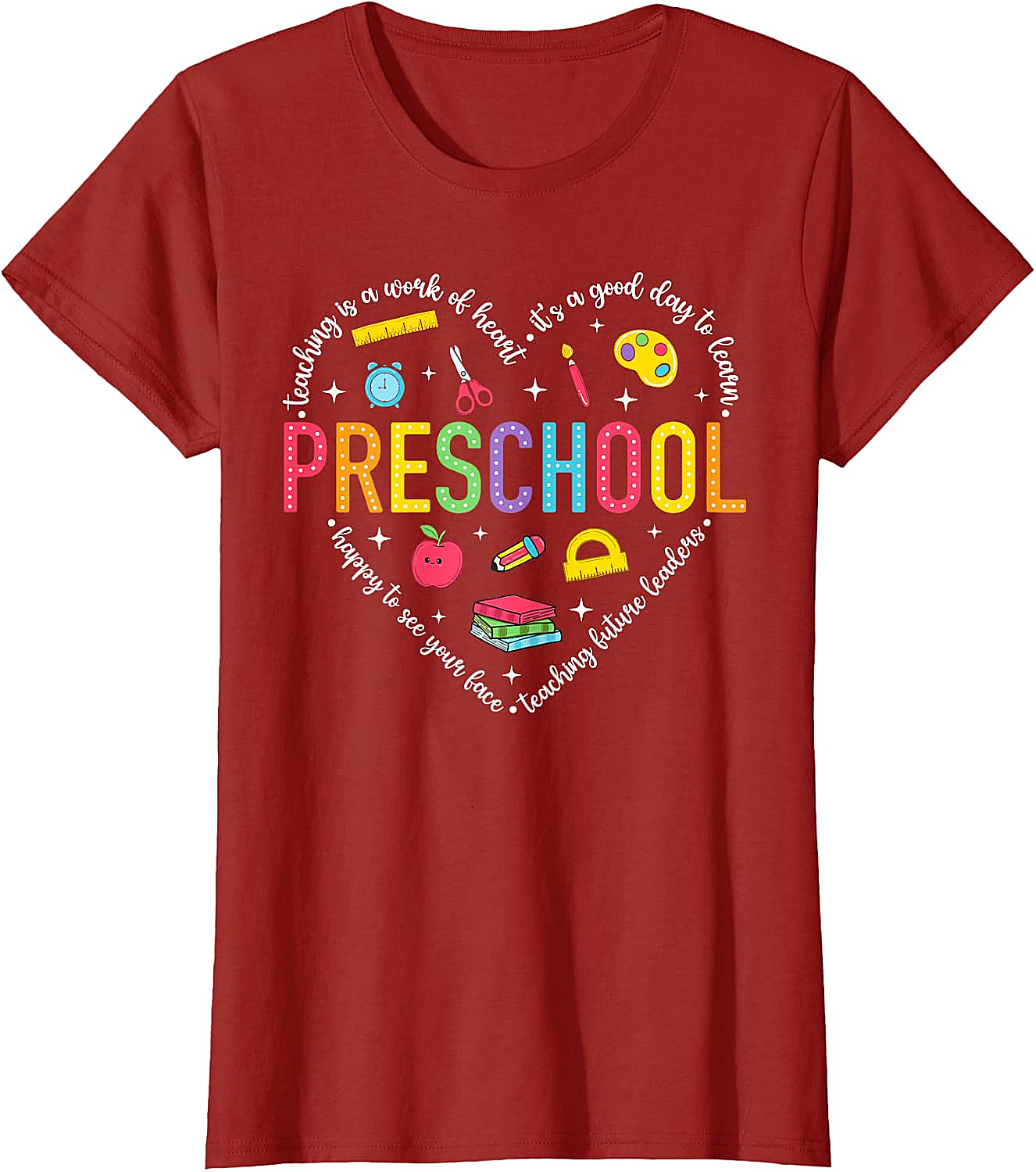  Preschool Teacher Pre-K Heart Tee - First Day Gift