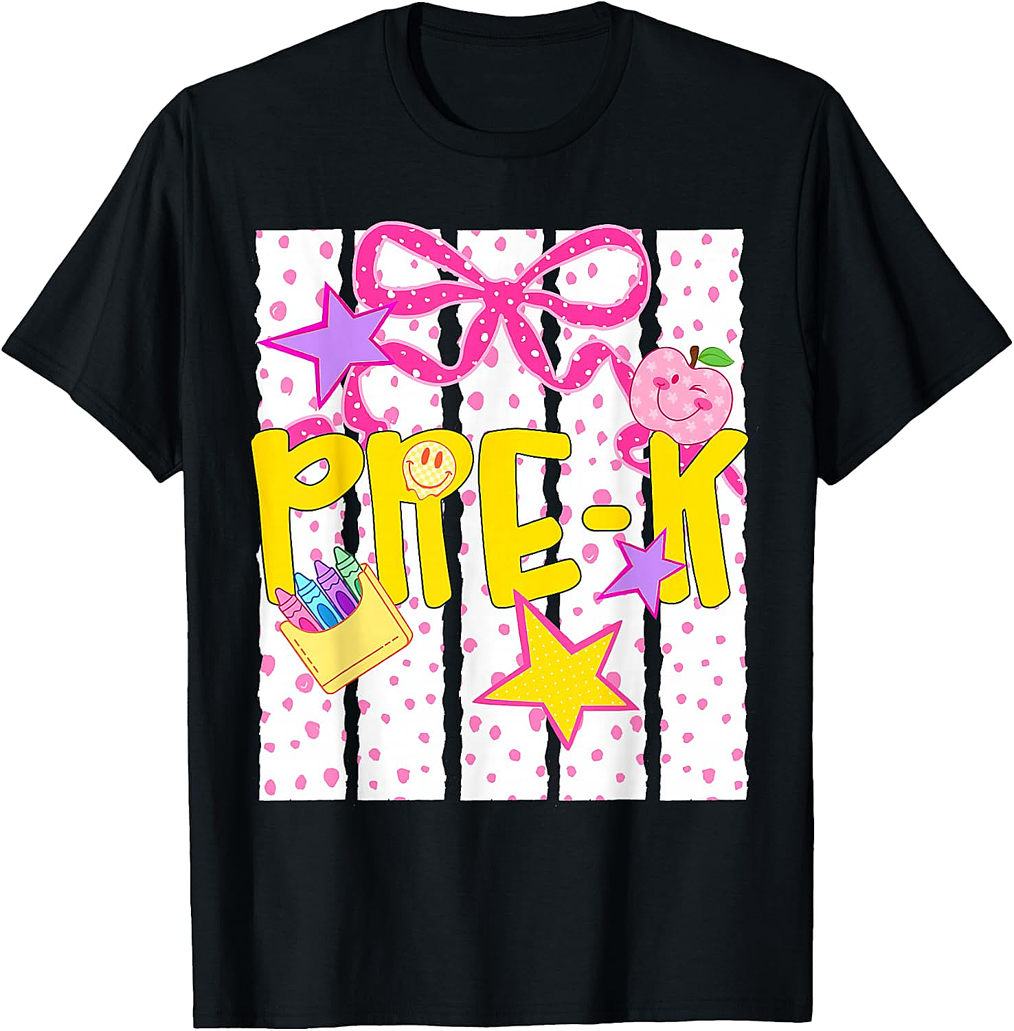 Pre-K Cute Coquette Bow T-Shirt - Back to School Girl Tee