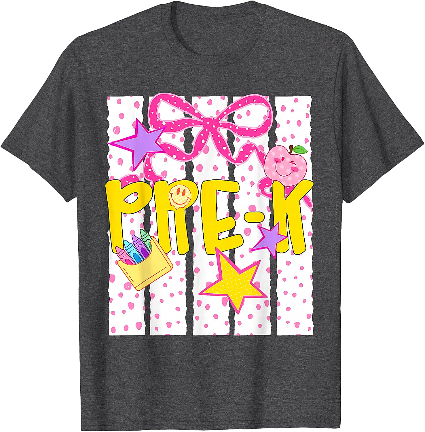  Pre-K Cute Coquette Bow T-Shirt - Back to School Girl Tee