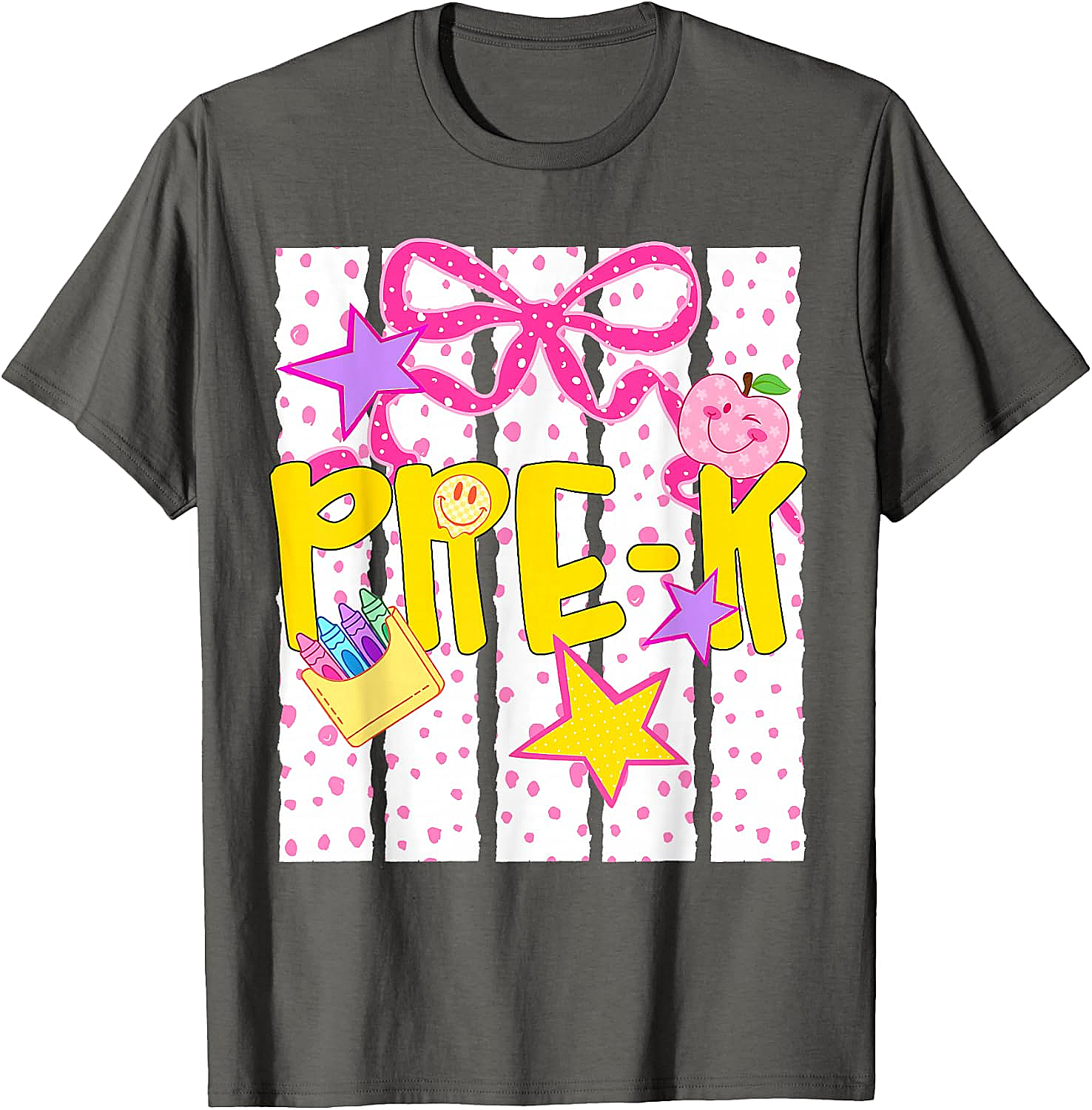  Pre-K Cute Coquette Bow T-Shirt - Back to School Girl Tee
