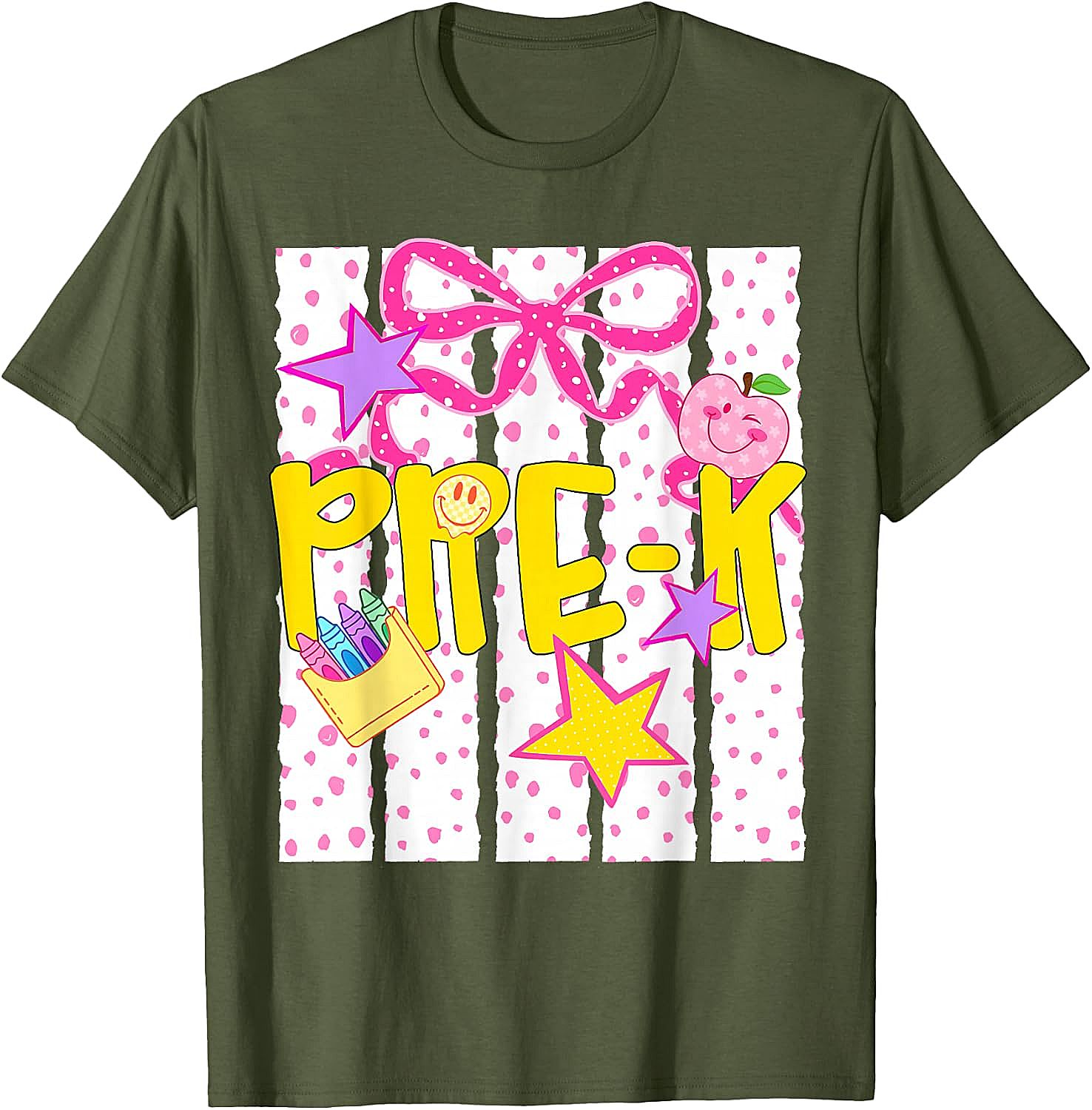  Pre-K Cute Coquette Bow T-Shirt - Back to School Girl Tee