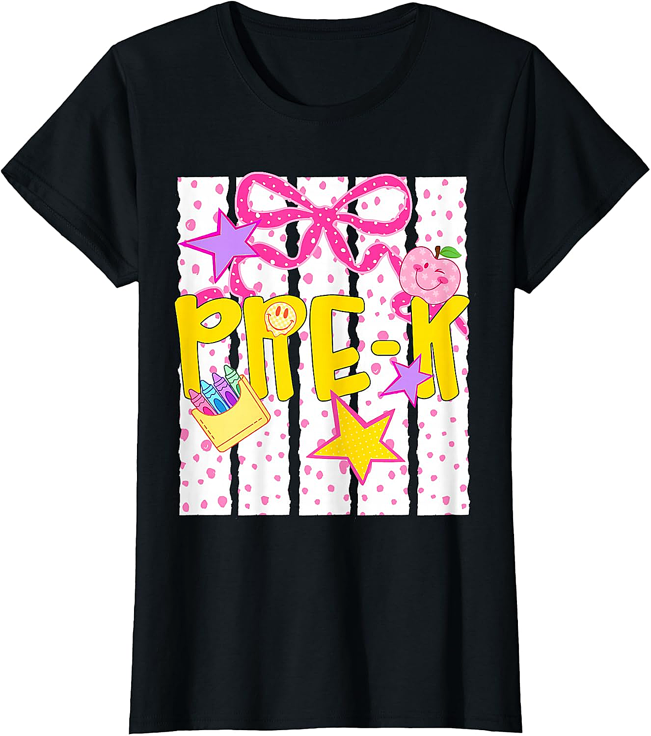  Pre-K Cute Coquette Bow T-Shirt - Back to School Girl Tee