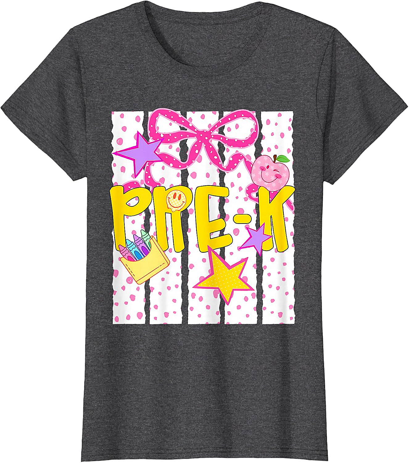  Pre-K Cute Coquette Bow T-Shirt - Back to School Girl Tee