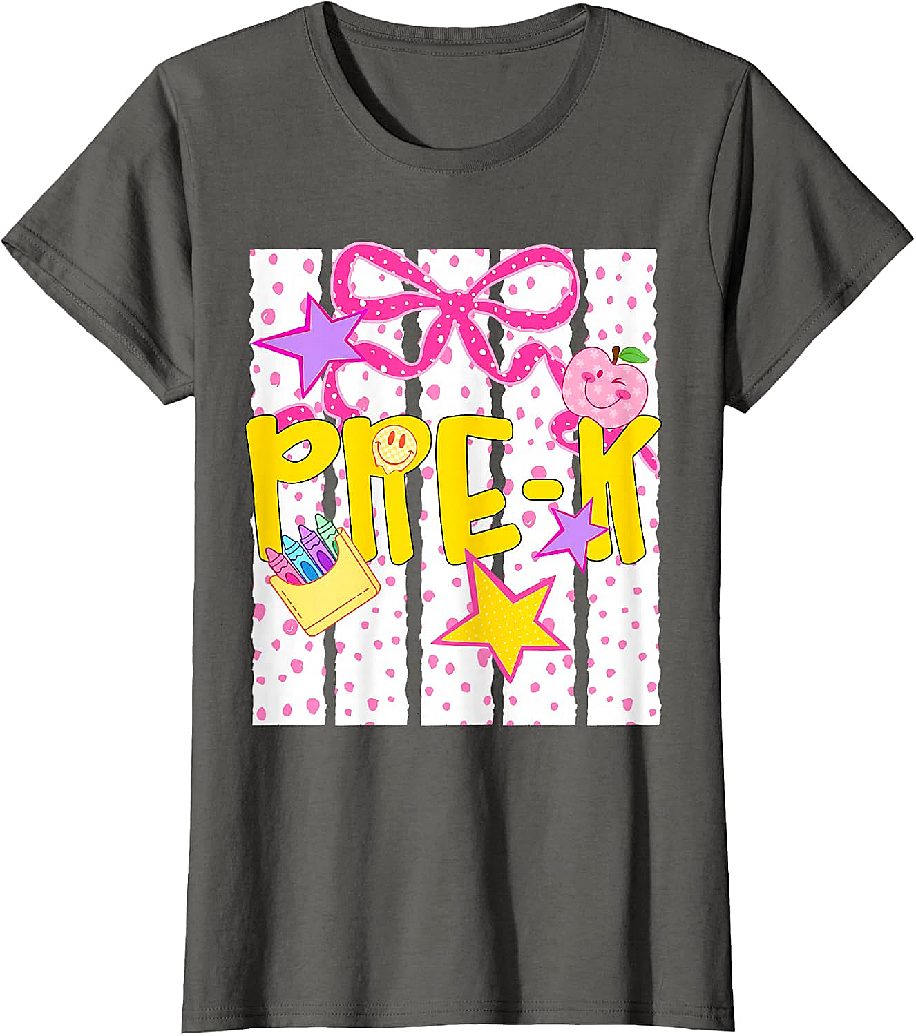  Pre-K Cute Coquette Bow T-Shirt - Back to School Girl Tee