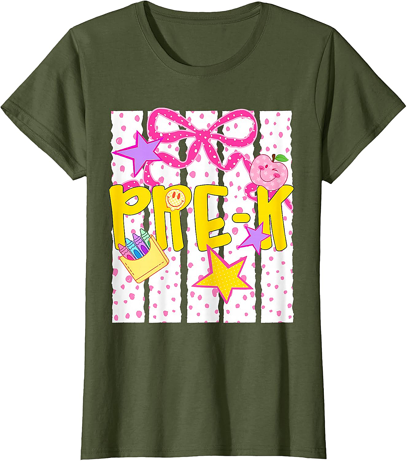  Pre-K Cute Coquette Bow T-Shirt - Back to School Girl Tee