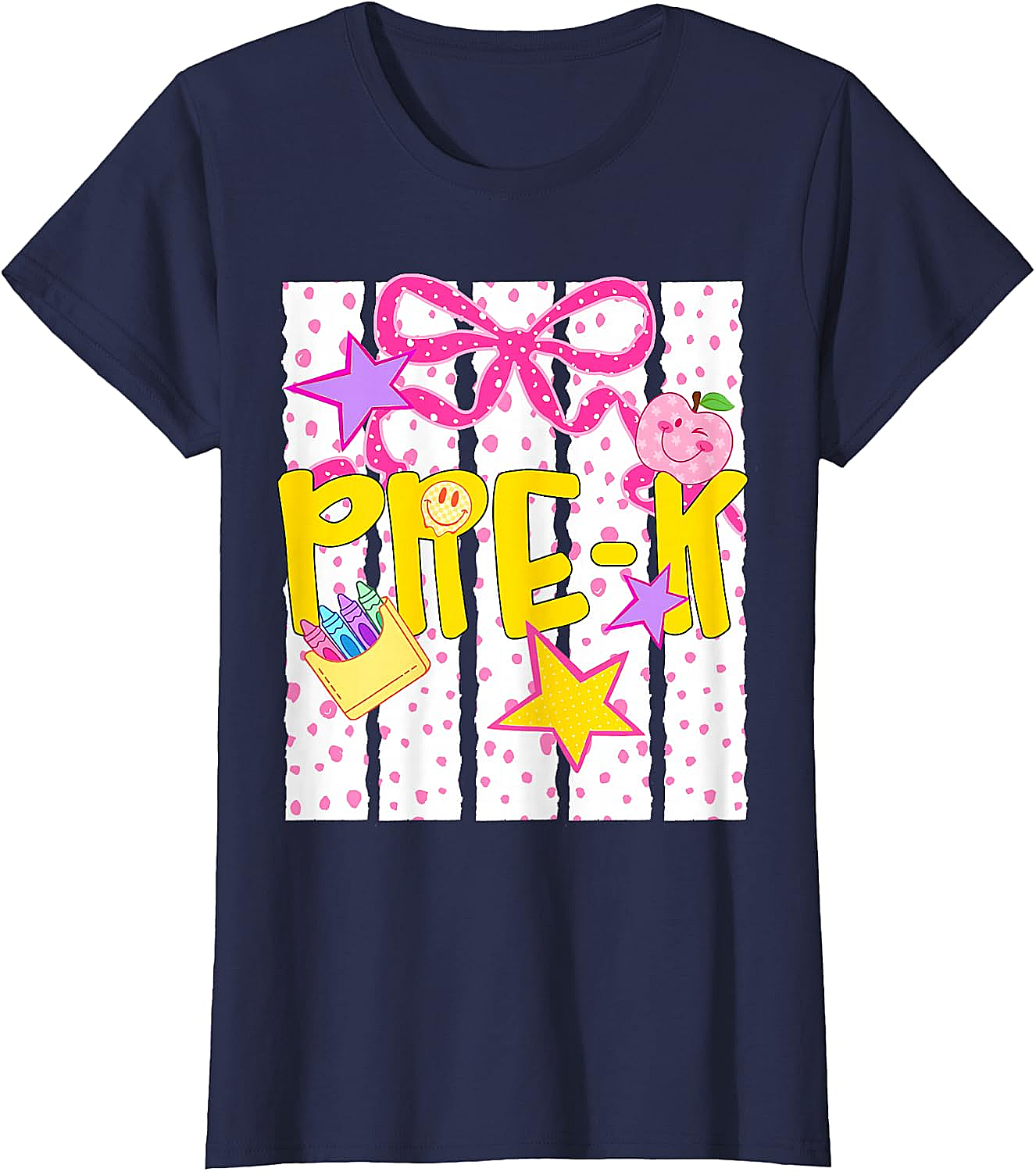  Pre-K Cute Coquette Bow T-Shirt - Back to School Girl Tee