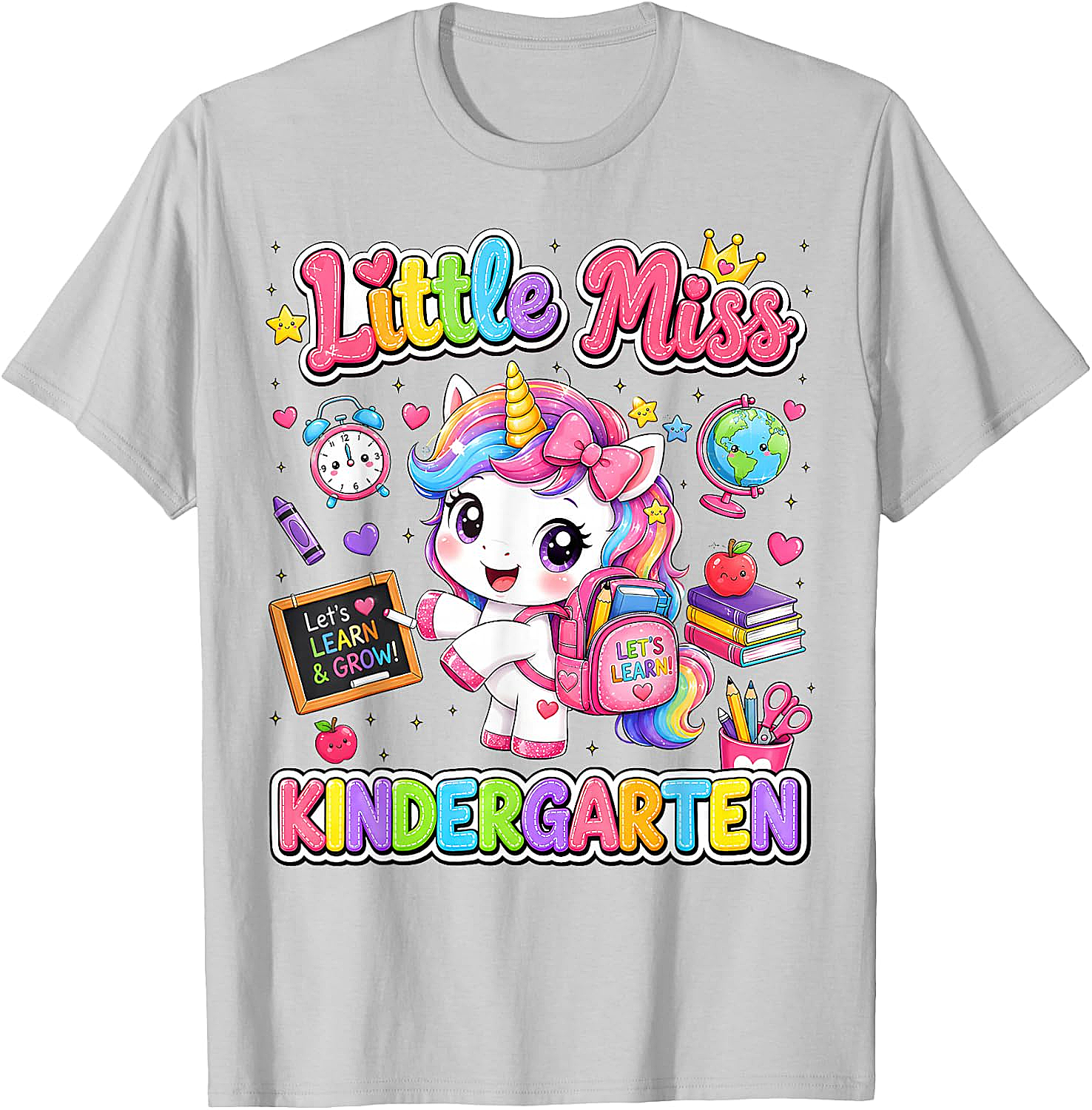 Little Miss Kindergarten Unicorn T-Shirt First Day Tee