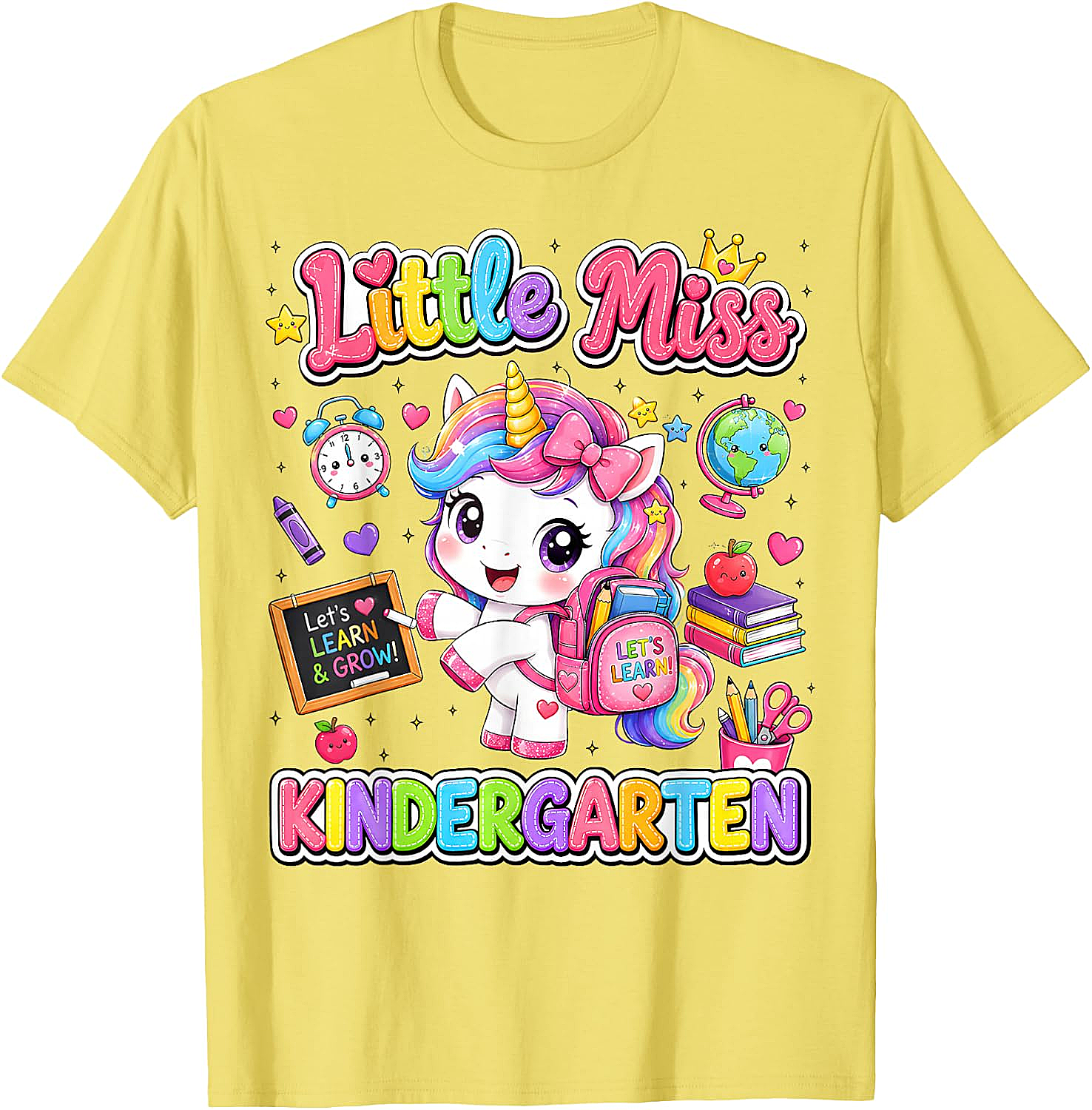 Little Miss Kindergarten Unicorn T-Shirt First Day Tee