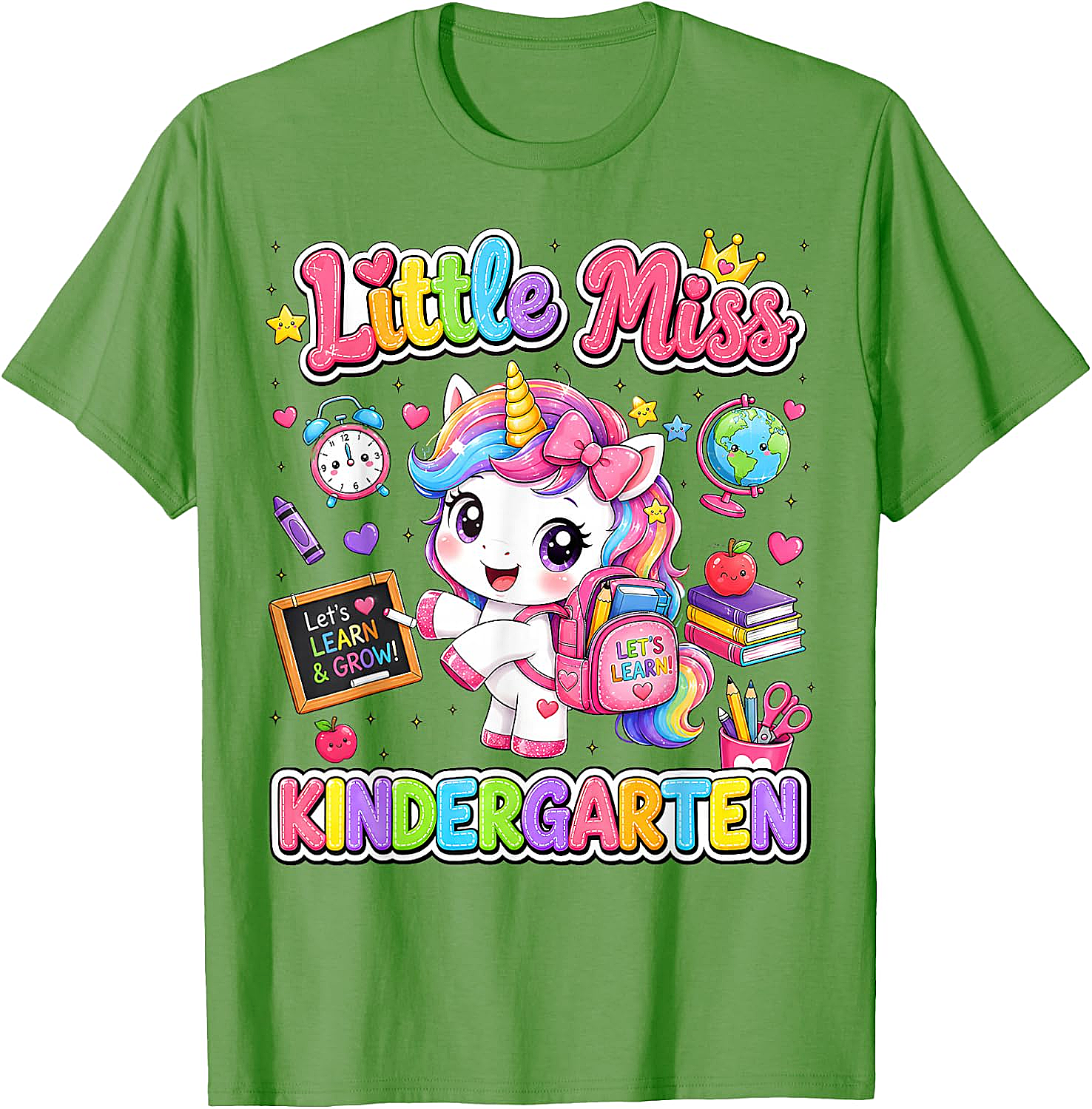 Little Miss Kindergarten Unicorn T-Shirt First Day Tee