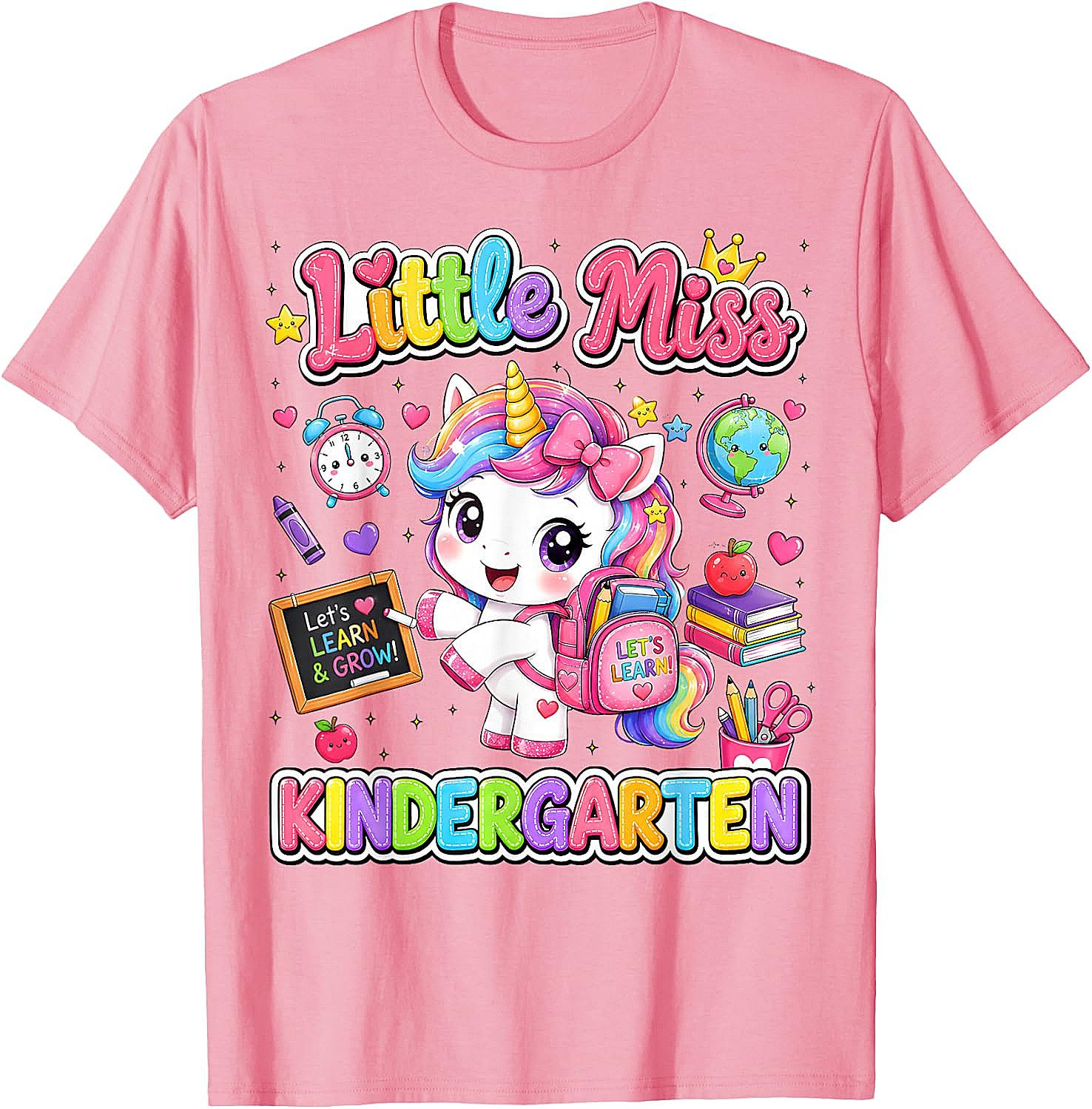 Little Miss Kindergarten Unicorn T-Shirt First Day Tee