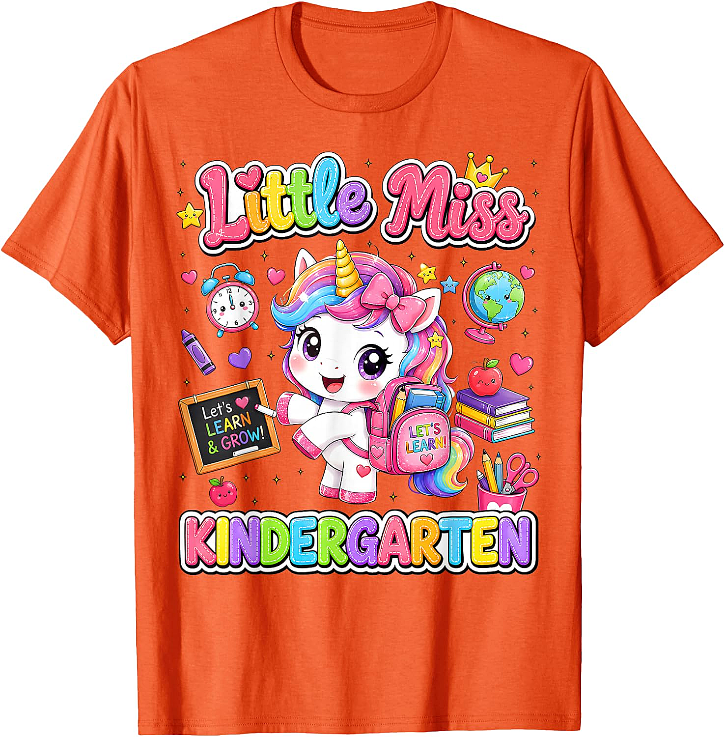 Little Miss Kindergarten Unicorn T-Shirt First Day Tee