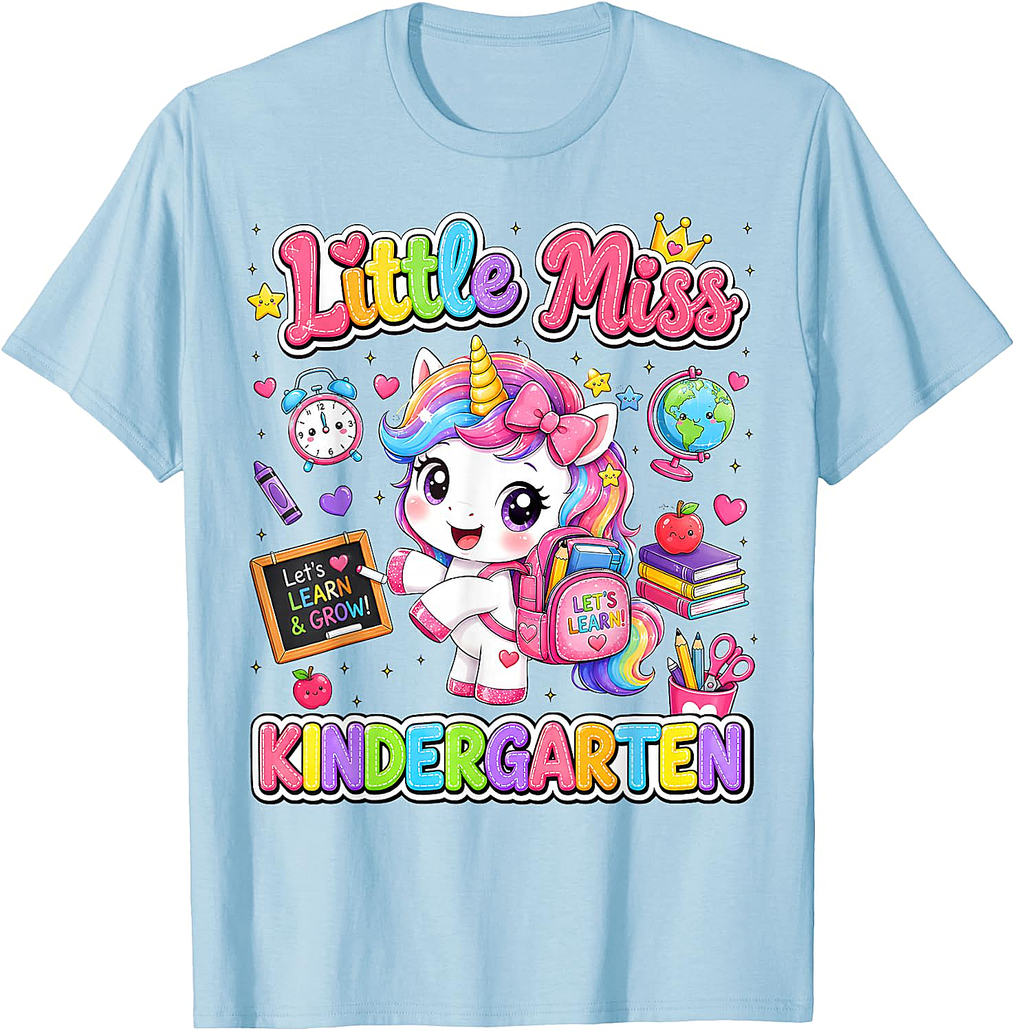 Little Miss Kindergarten Unicorn T-Shirt First Day Tee