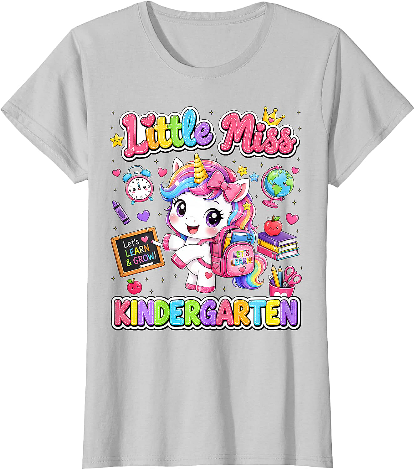 Little Miss Kindergarten Unicorn T-Shirt First Day Tee