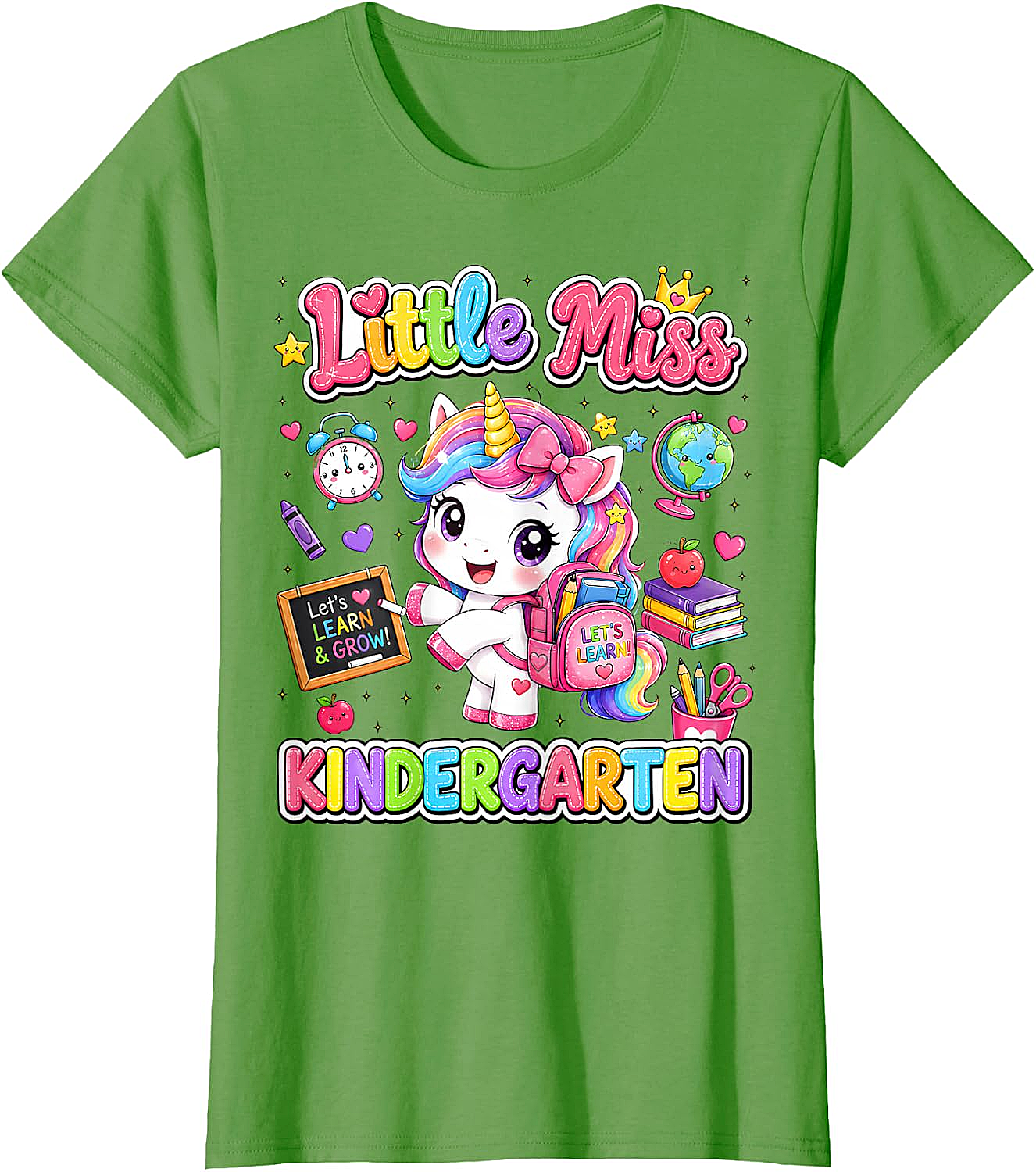 Little Miss Kindergarten Unicorn T-Shirt First Day Tee