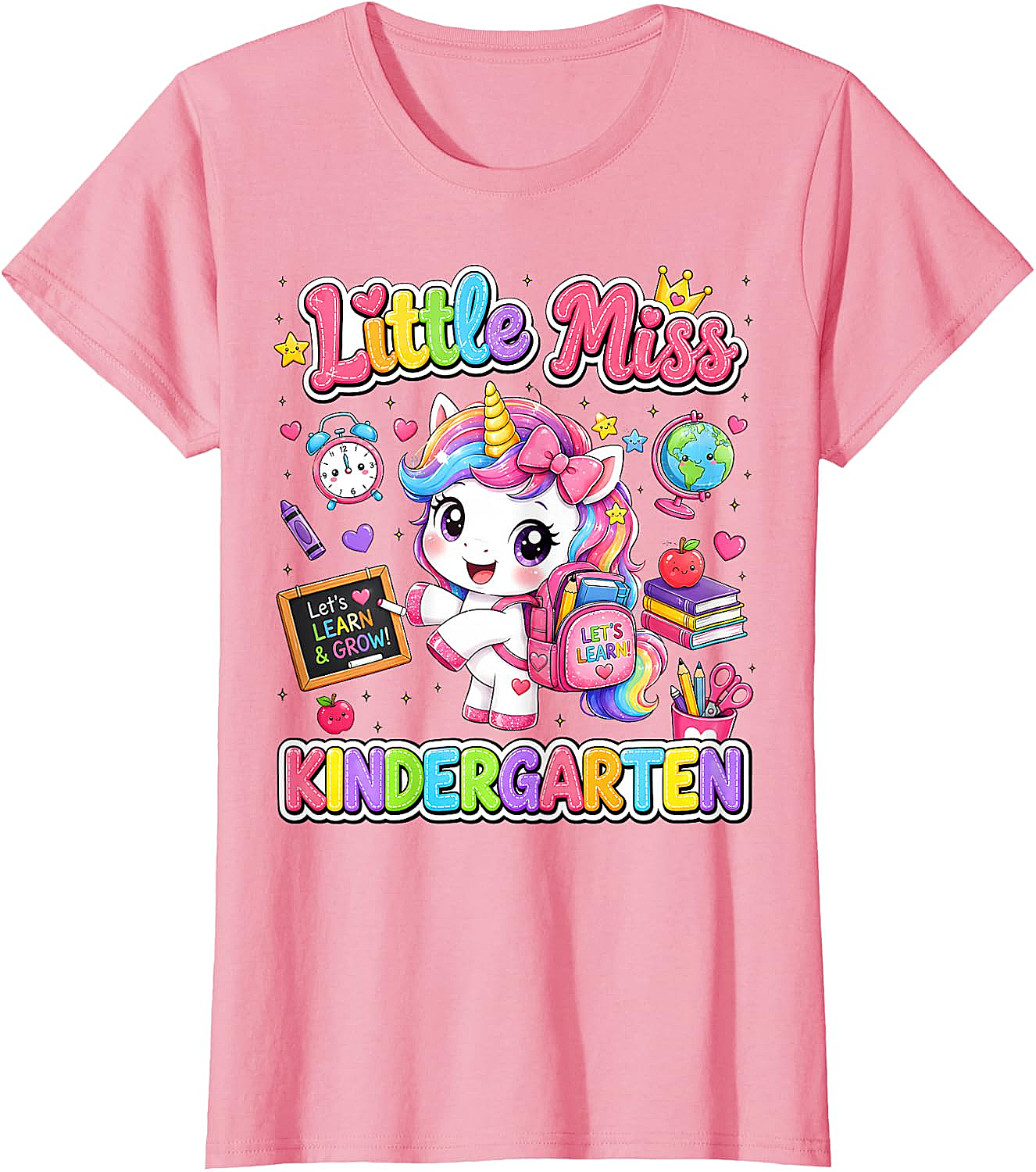 Little Miss Kindergarten Unicorn T-Shirt First Day Tee