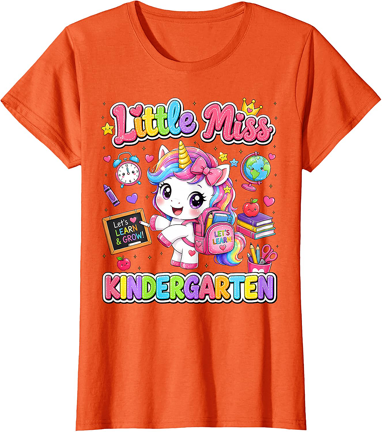 Little Miss Kindergarten Unicorn T-Shirt First Day Tee