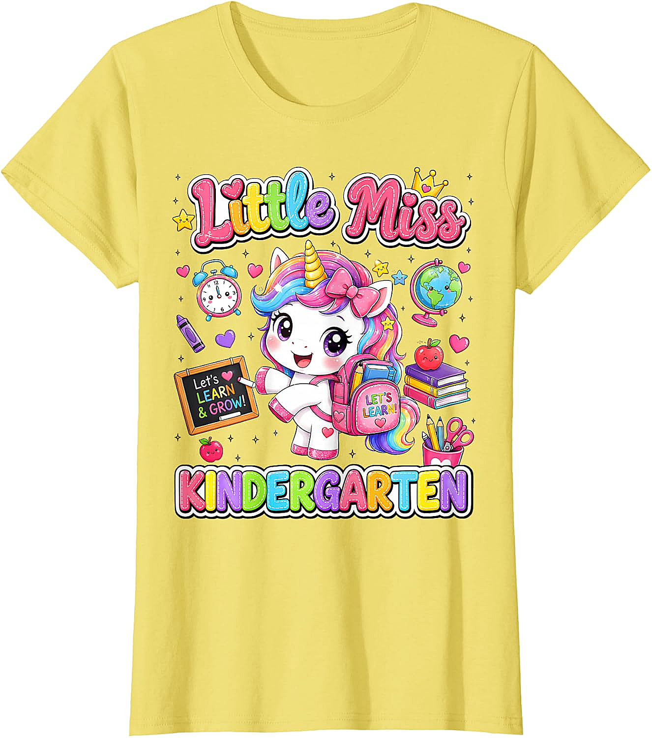 Little Miss Kindergarten Unicorn T-Shirt First Day Tee