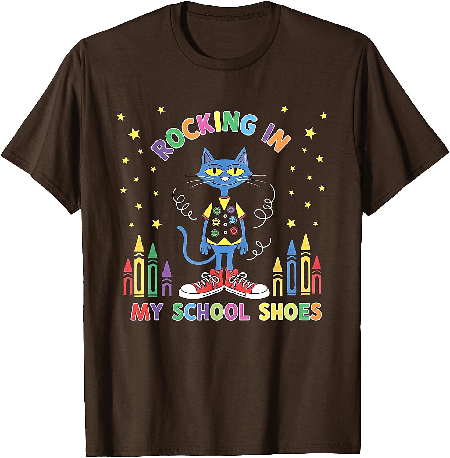 Rocking School Shoes Cat T-Shirt | Funny Teacher Student Tee