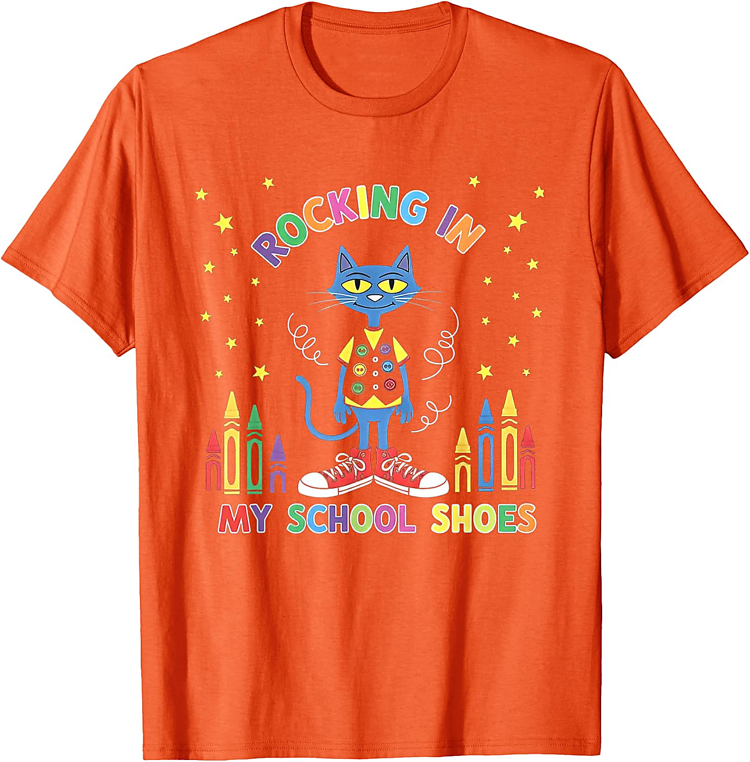Rocking School Shoes Cat T-Shirt | Funny Teacher Student Tee