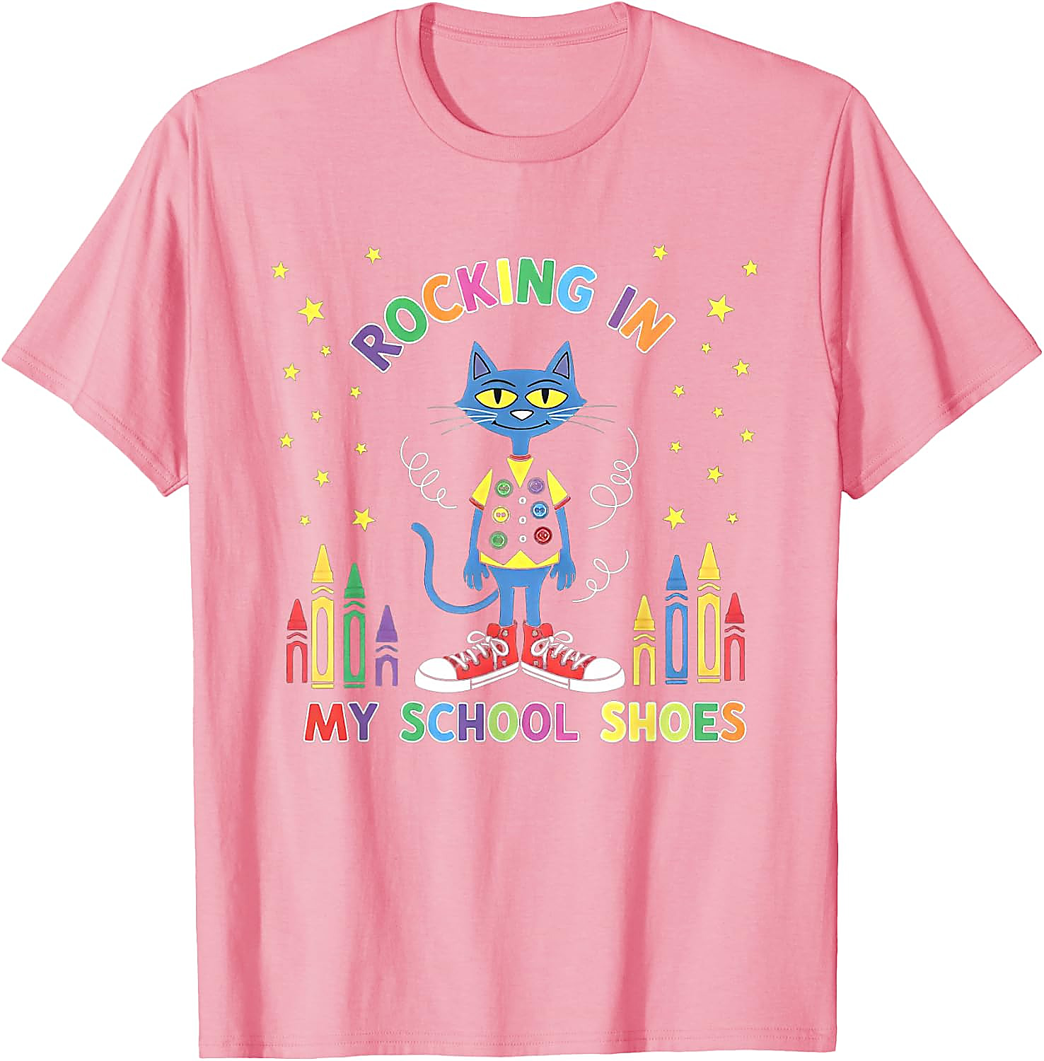 Rocking School Shoes Cat T-Shirt | Funny Teacher Student Tee