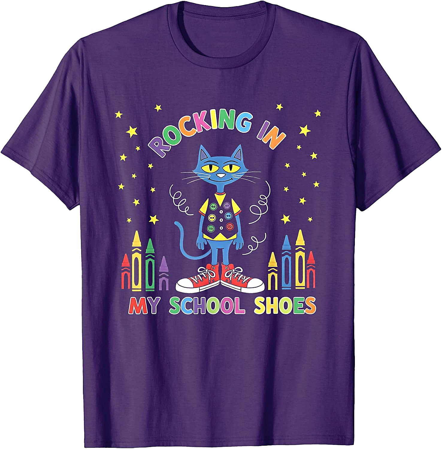 Rocking School Shoes Cat T-Shirt | Funny Teacher Student Tee