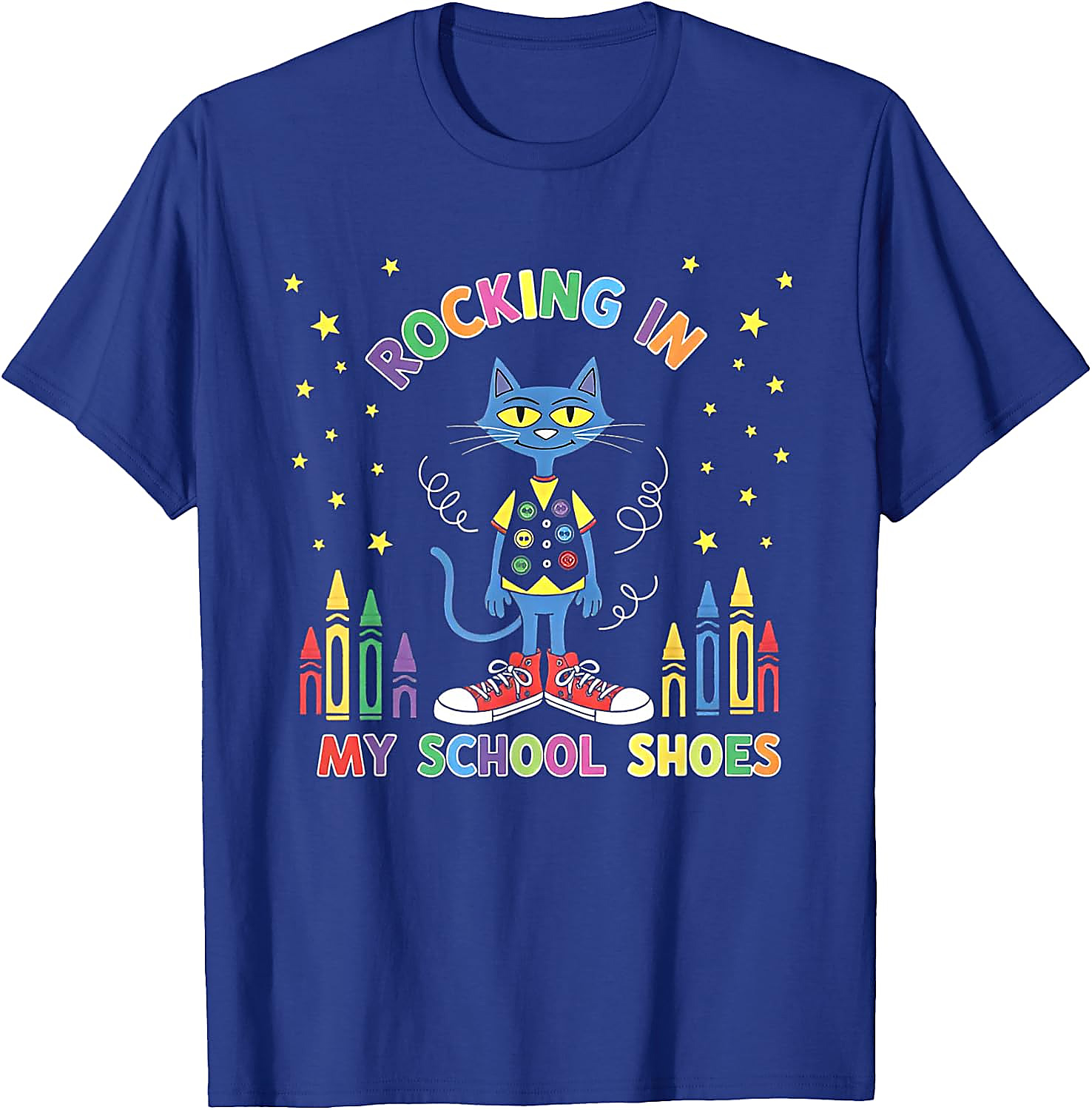 Rocking School Shoes Cat T-Shirt | Funny Teacher Student Tee