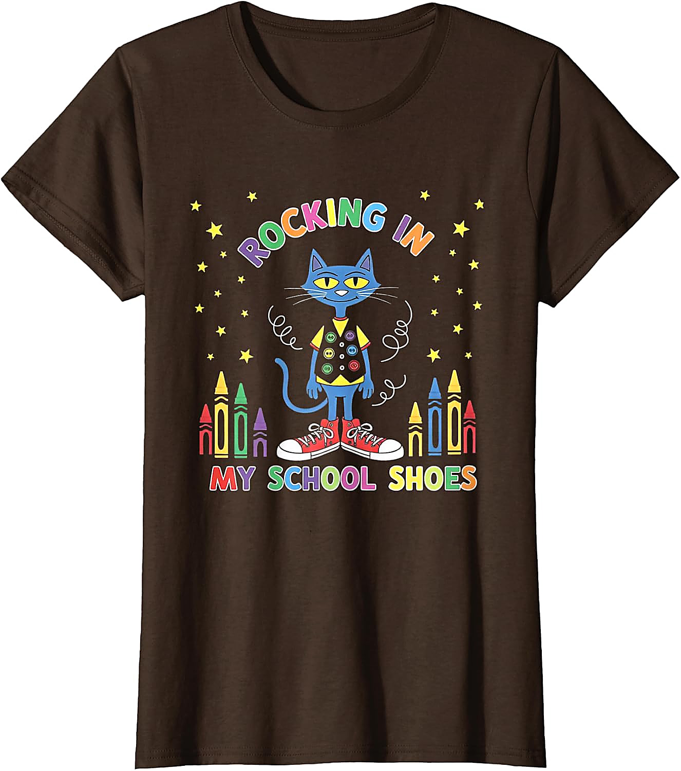 Rocking School Shoes Cat T-Shirt | Funny Teacher Student Tee
