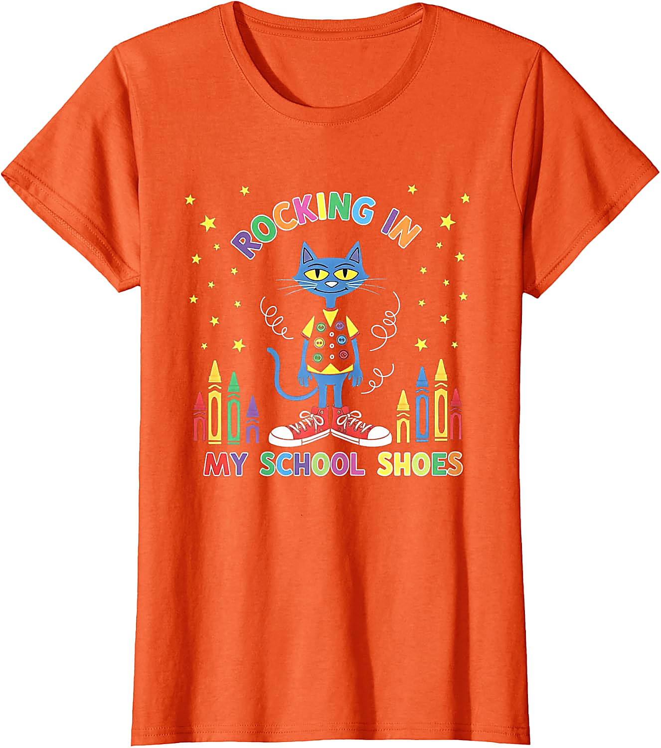 Rocking School Shoes Cat T-Shirt | Funny Teacher Student Tee