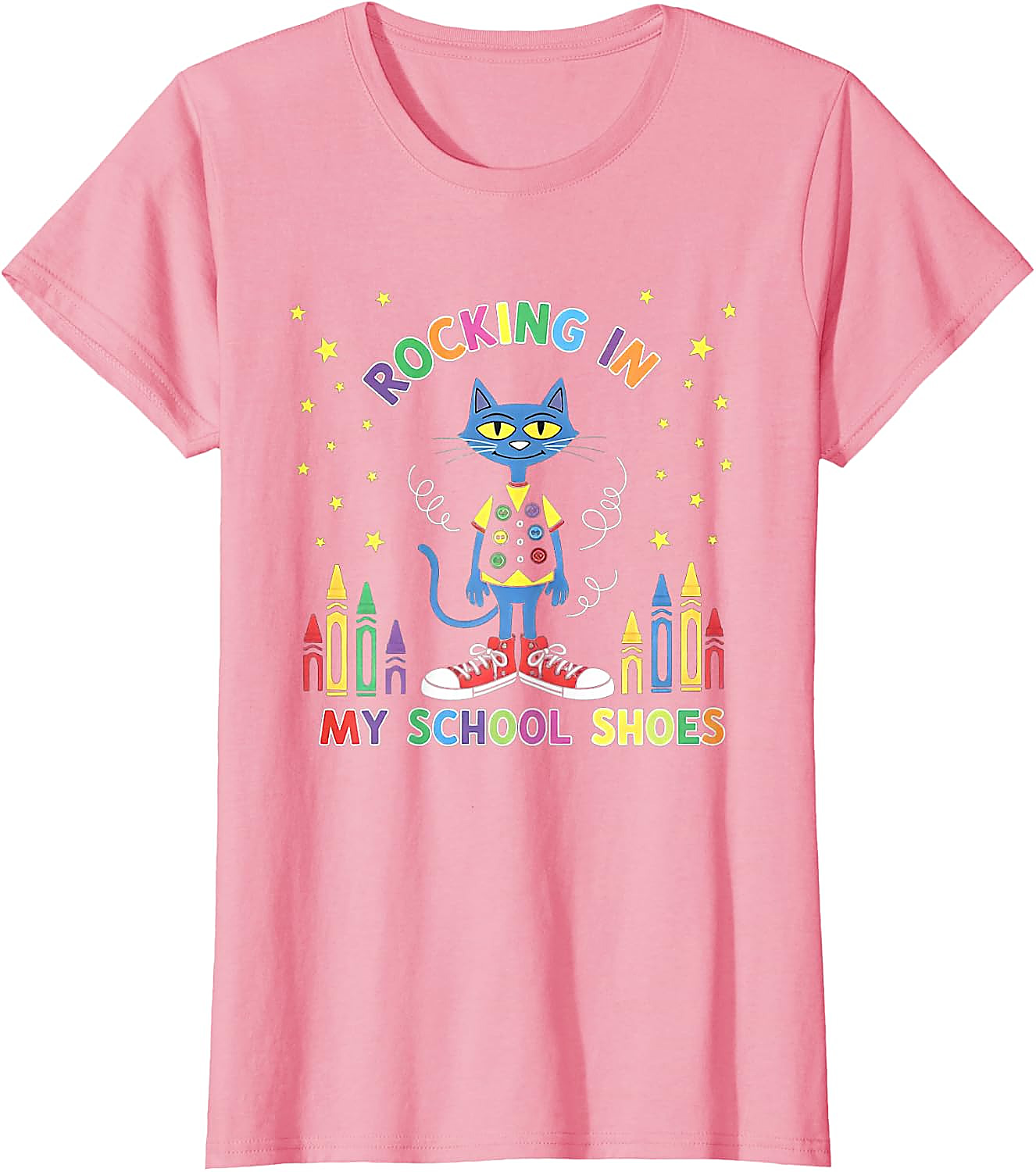 Rocking School Shoes Cat T-Shirt | Funny Teacher Student Tee