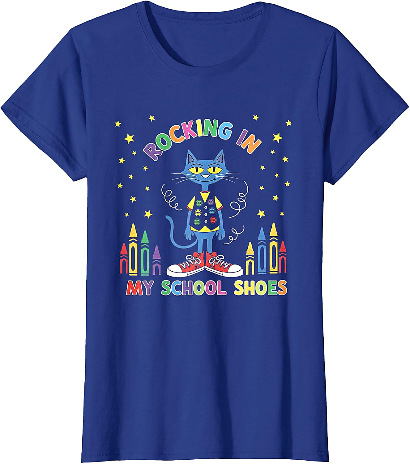 Rocking School Shoes Cat T-Shirt | Funny Teacher Student Tee