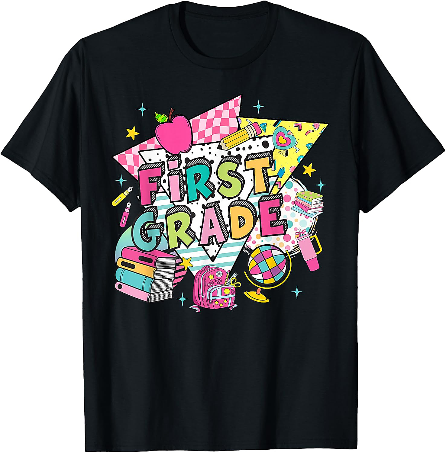 First Grade Retro 90s Back to School T-Shirt