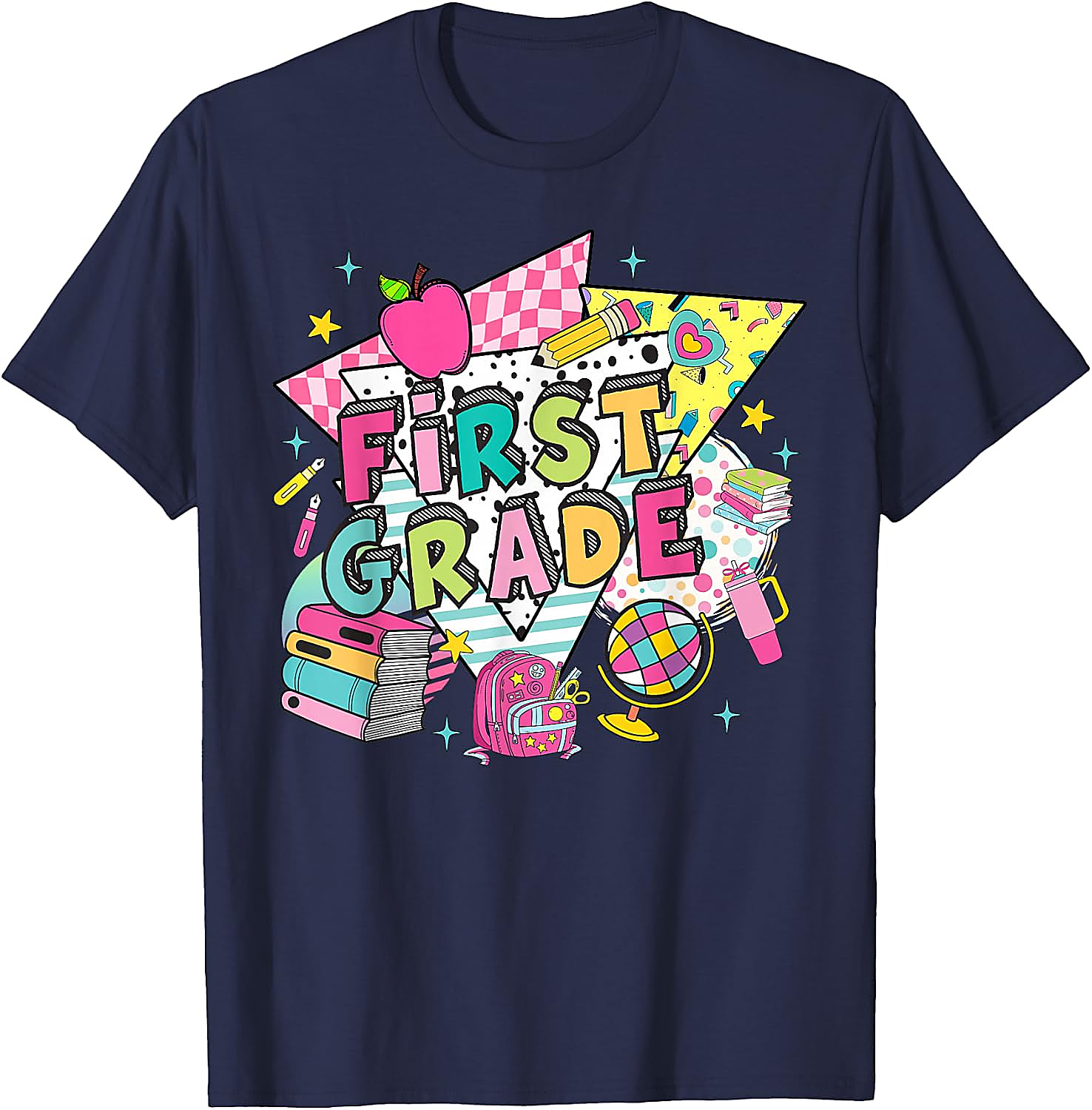 First Grade Retro 90s Back to School T-Shirt