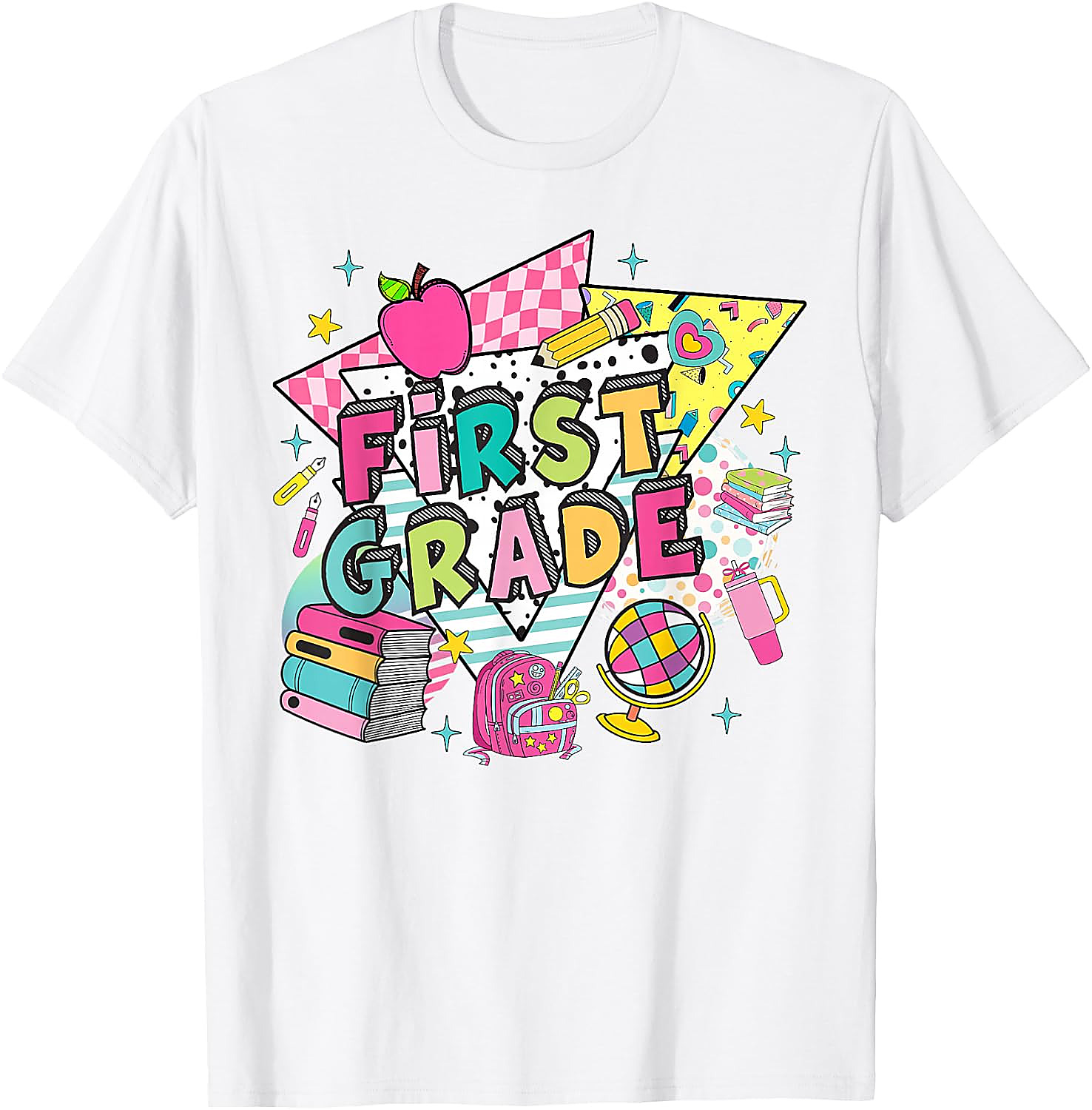 First Grade Retro 90s Back to School T-Shirt