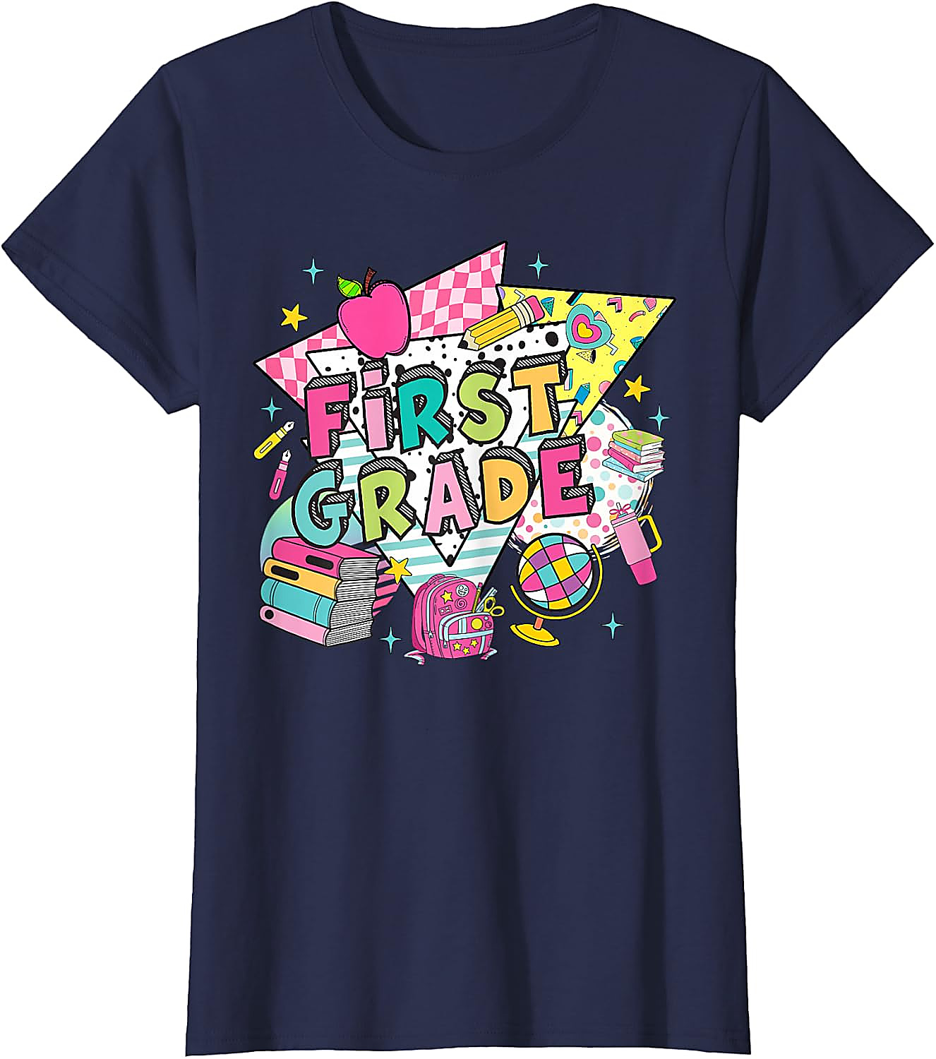 First Grade Retro 90s Back to School T-Shirt