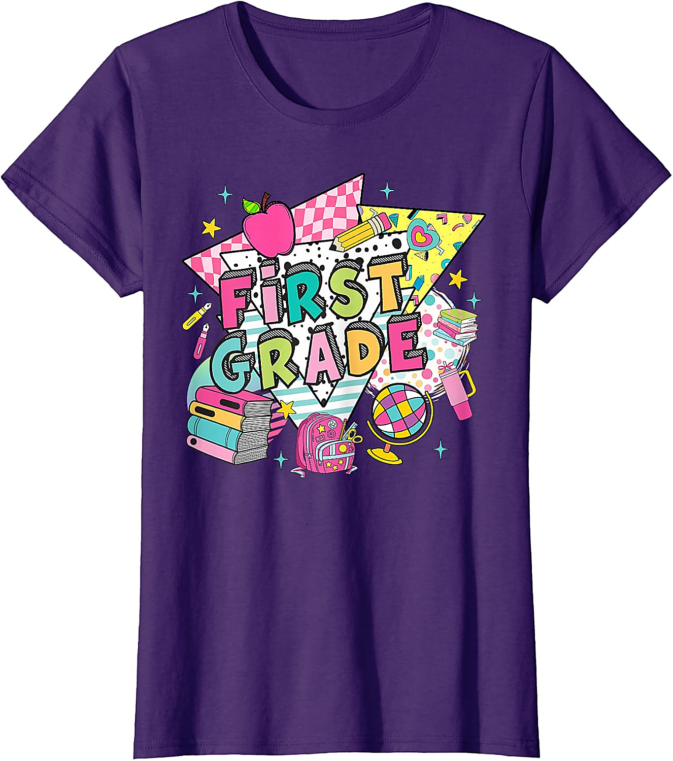 First Grade Retro 90s Back to School T-Shirt