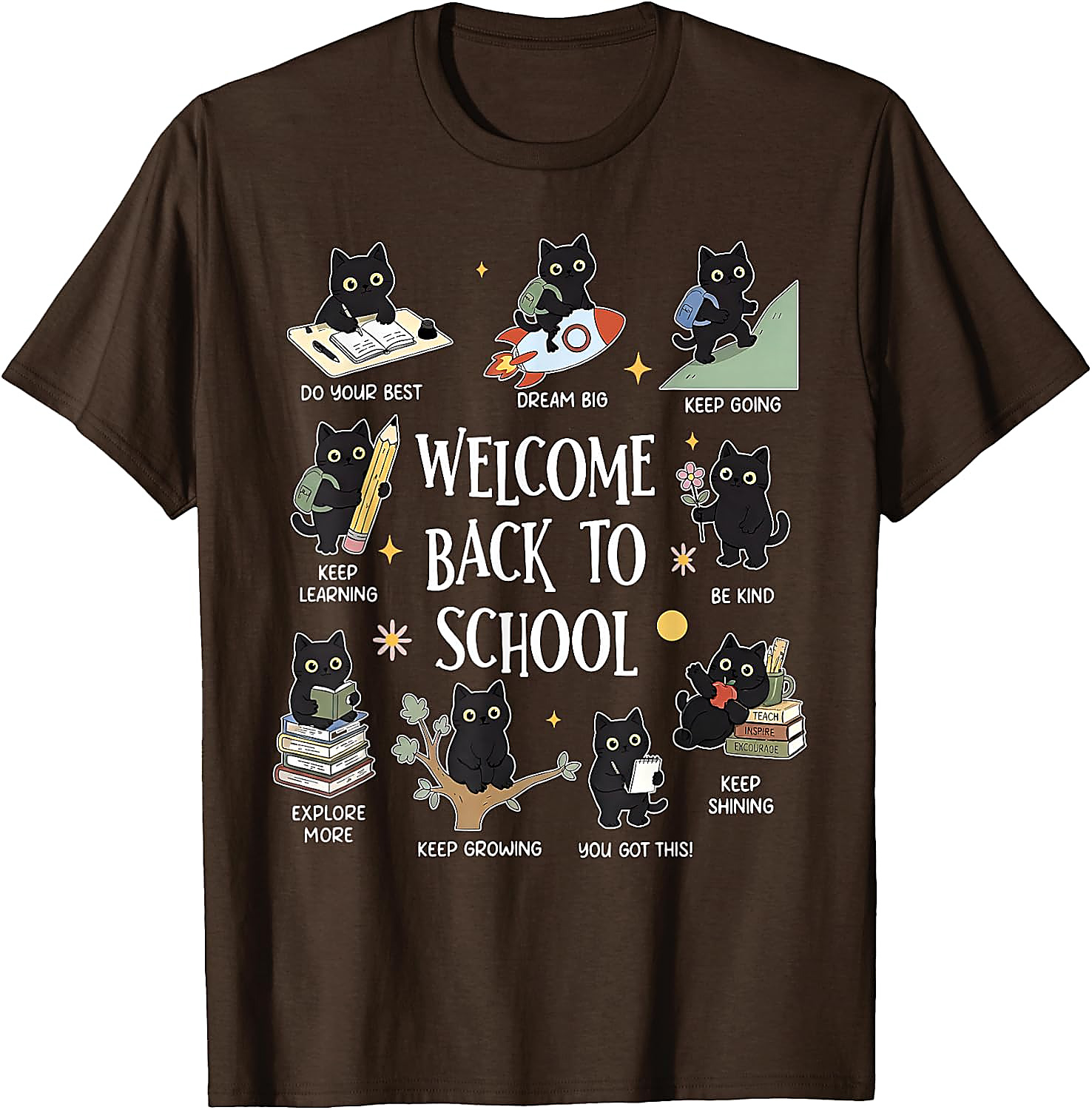 Cute Cat Back to School T-Shirt | Motivational Teacher Tee