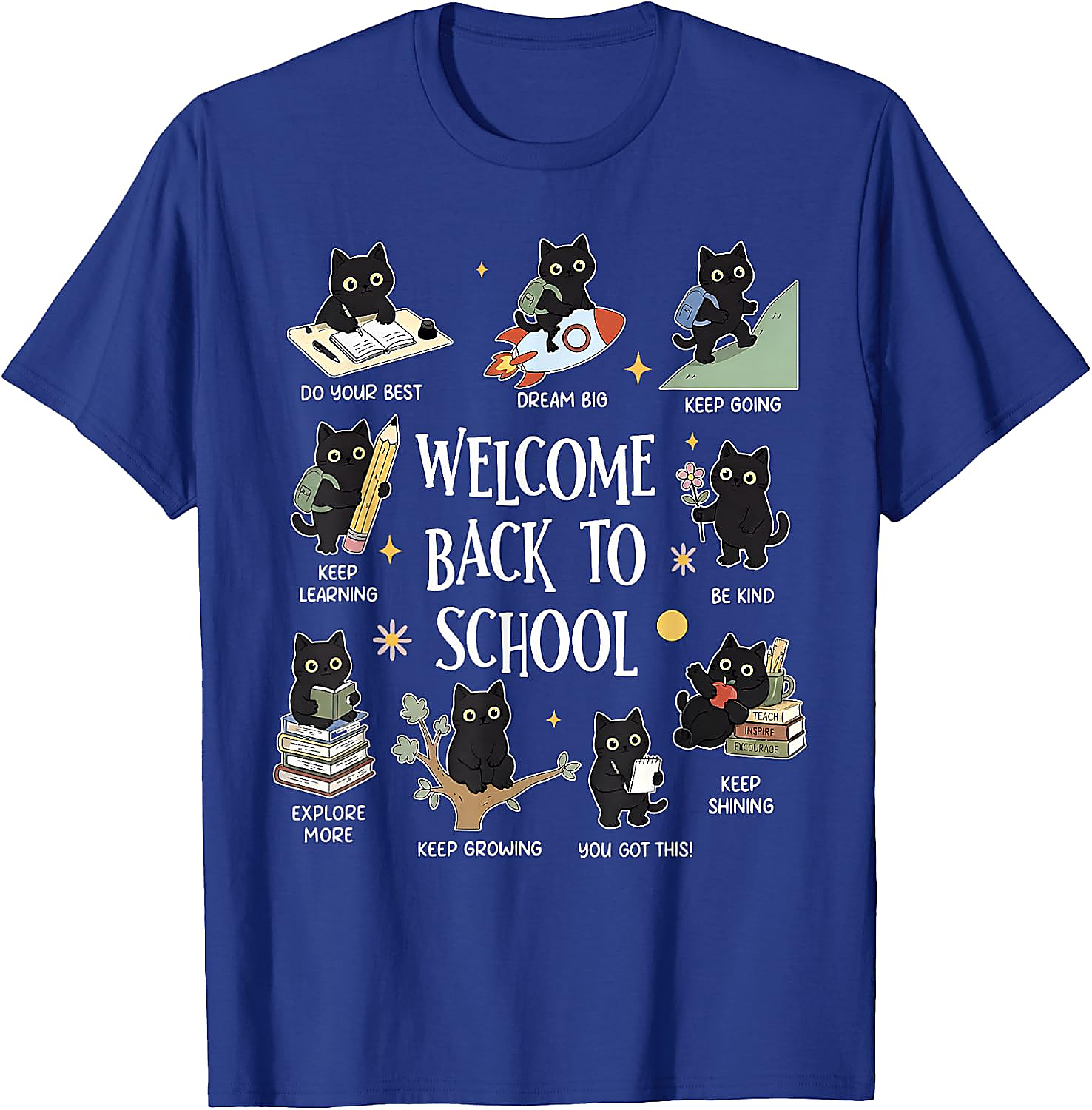 Cute Cat Back to School T-Shirt | Motivational Teacher Tee