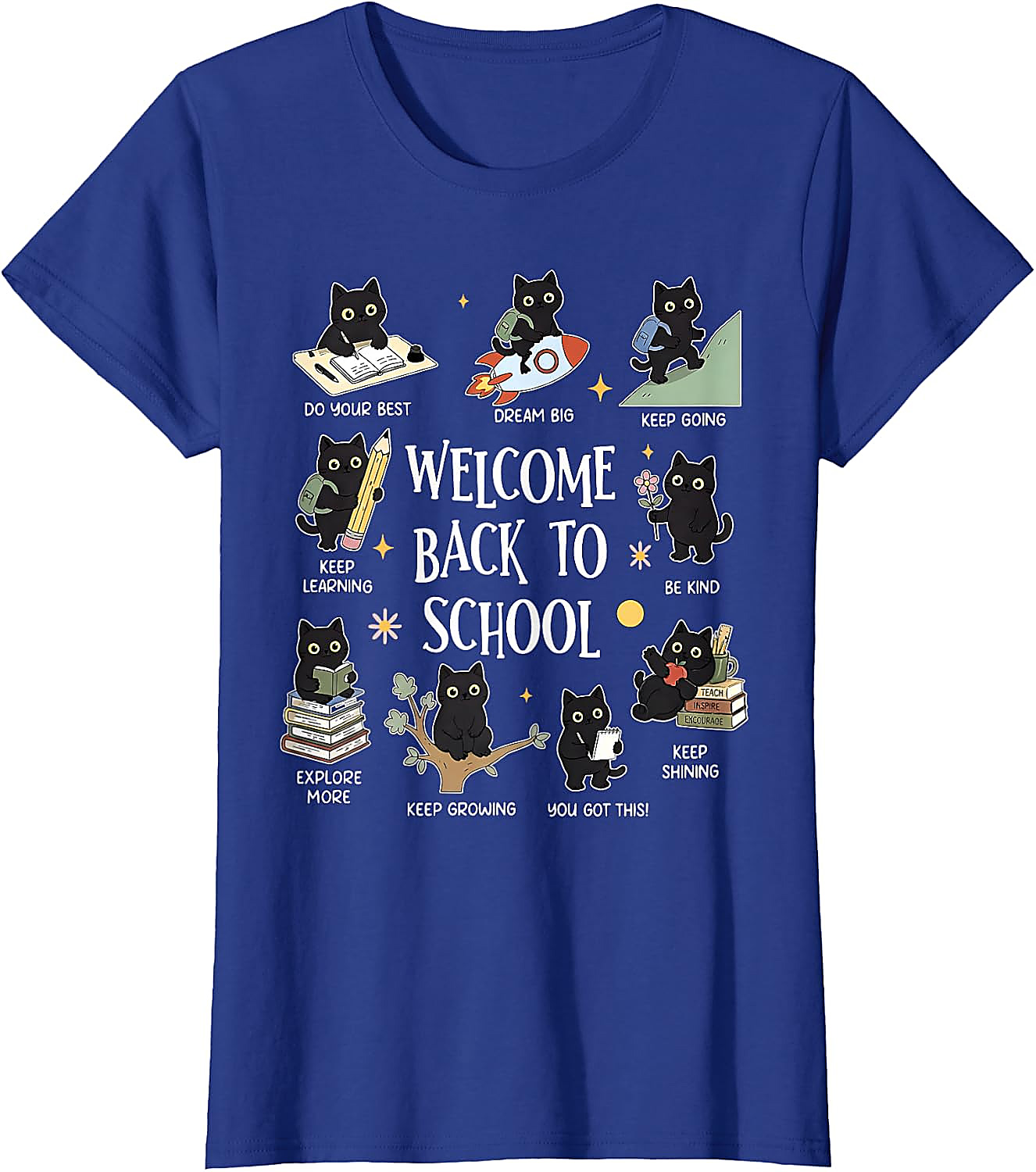 Cute Cat Back to School T-Shirt | Motivational Teacher Tee