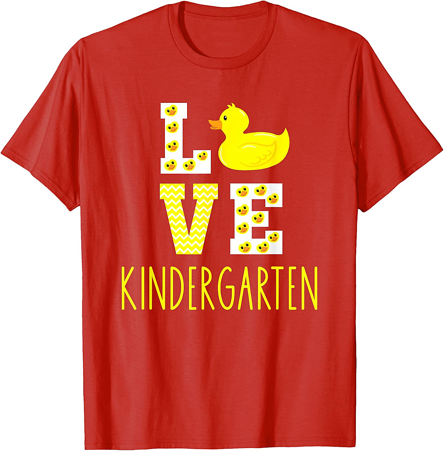 Love Kindergarten Duck Teacher T-Shirt | Back to School Tee