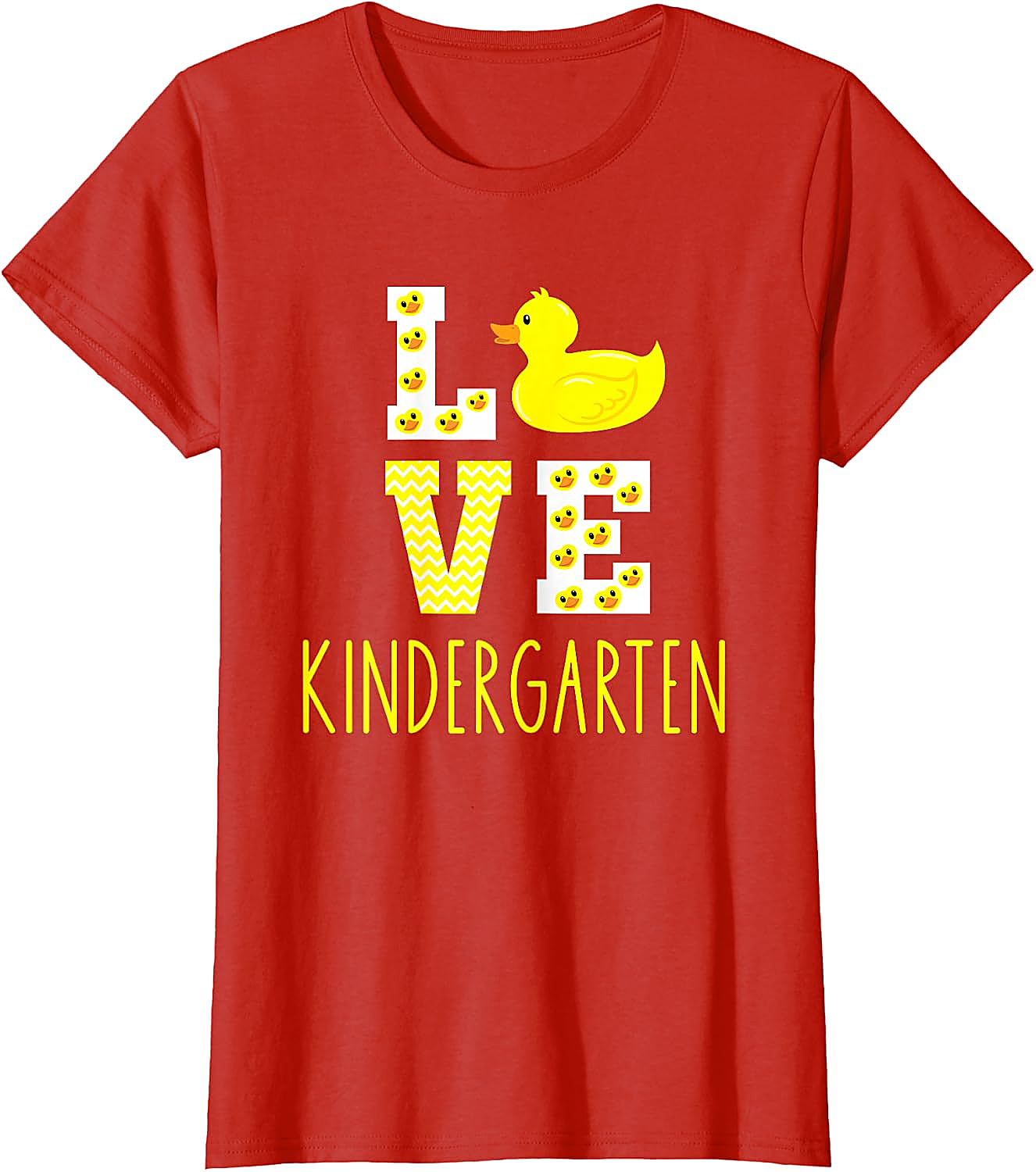 Love Kindergarten Duck Teacher T-Shirt | Back to School Tee
