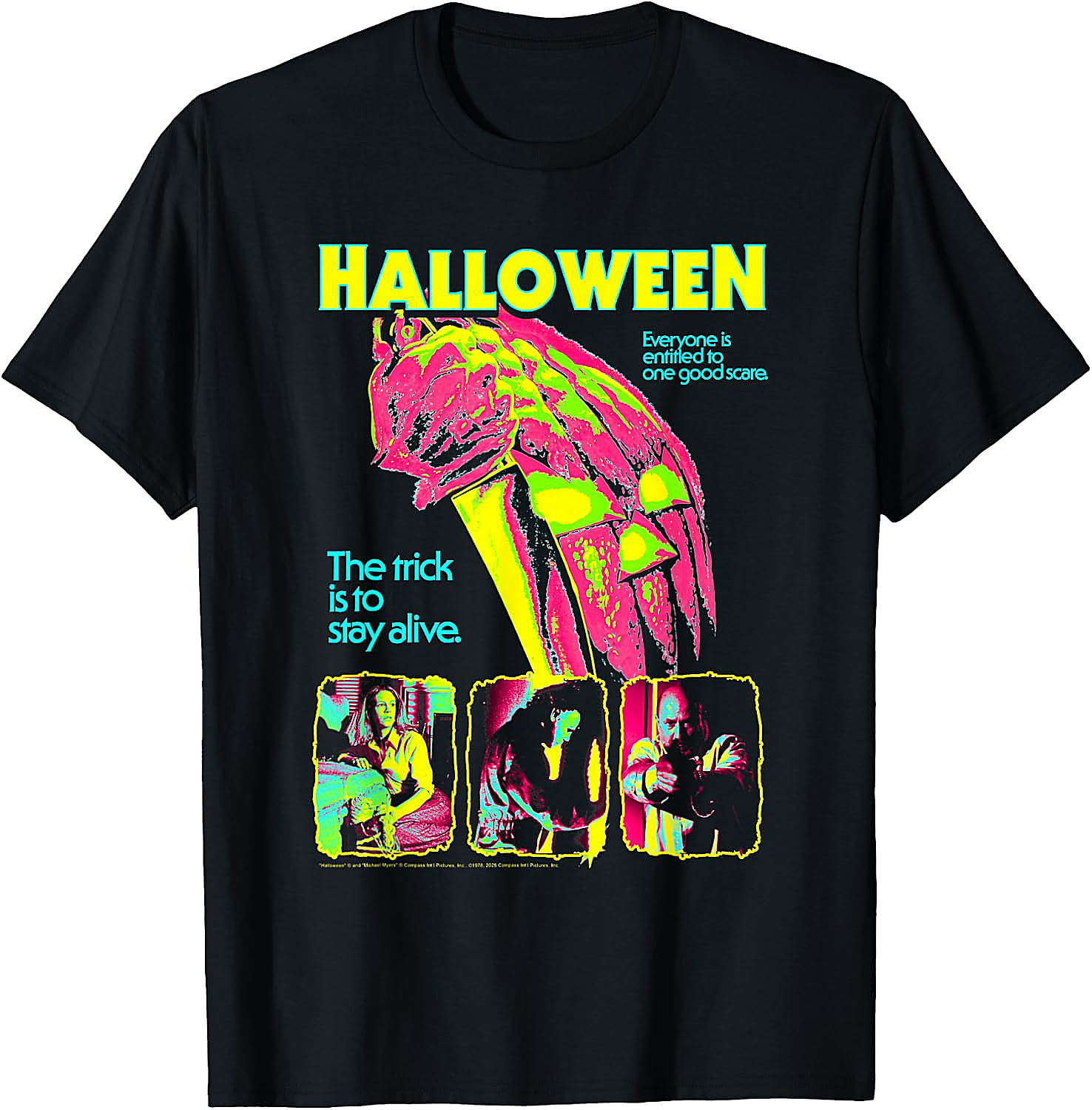 Halloween Neon Poster Horror Movie T-Shirt | Retro Tee