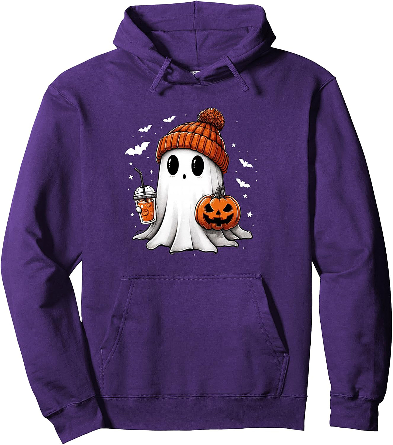 ute Ghost Coffee Halloween Pullover Hoodie | Cozy Fall