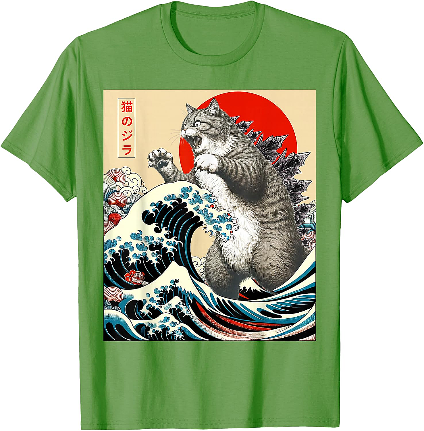 Catzilla Japanese Art Funny Cat Shirts - Men & Women Tee