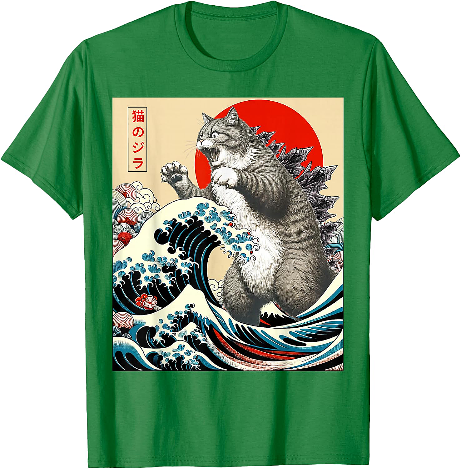 Catzilla Japanese Art Funny Cat Shirts - Men & Women Tee