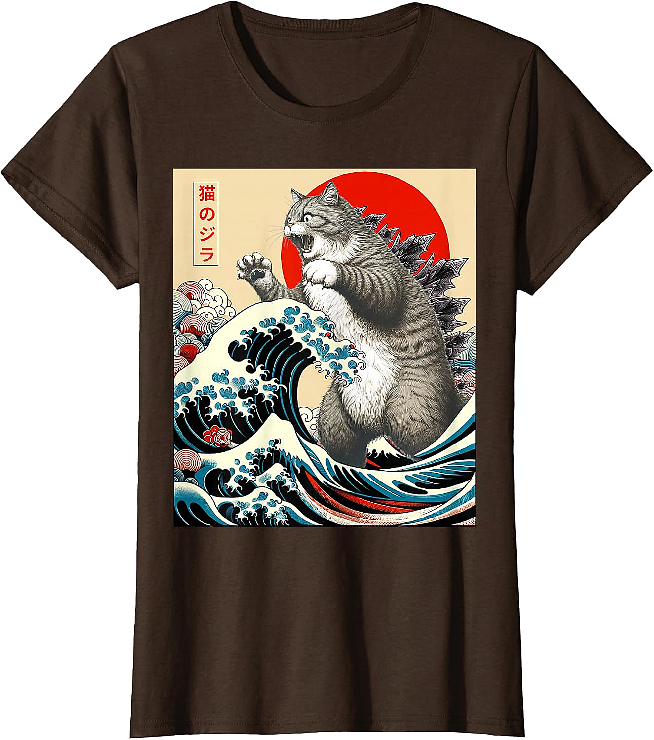 Catzilla Japanese Art Funny Cat Shirts - Men & Women Tee