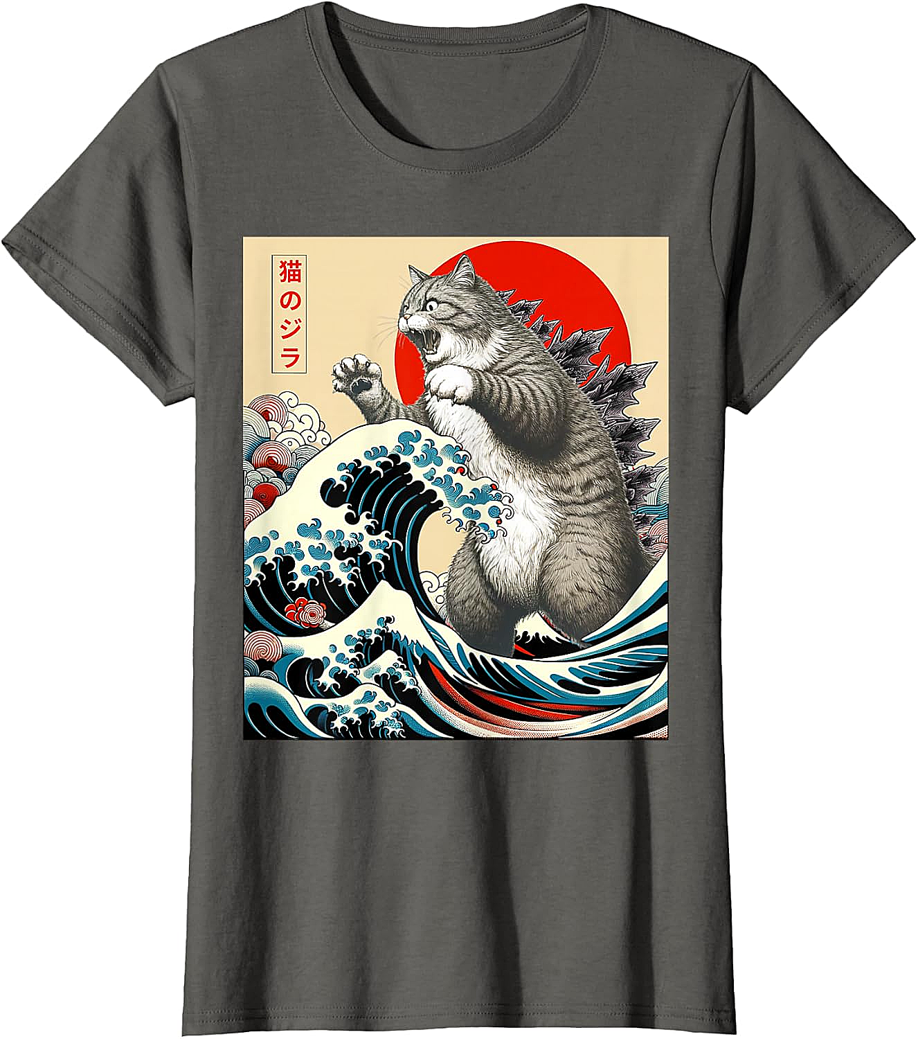 Catzilla Japanese Art Funny Cat Shirts - Men & Women Tee