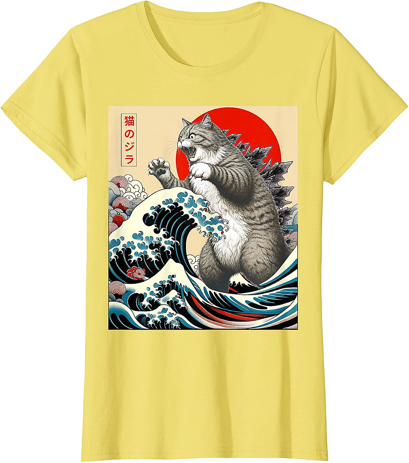 Catzilla Japanese Art Funny Cat Shirts - Men & Women Tee