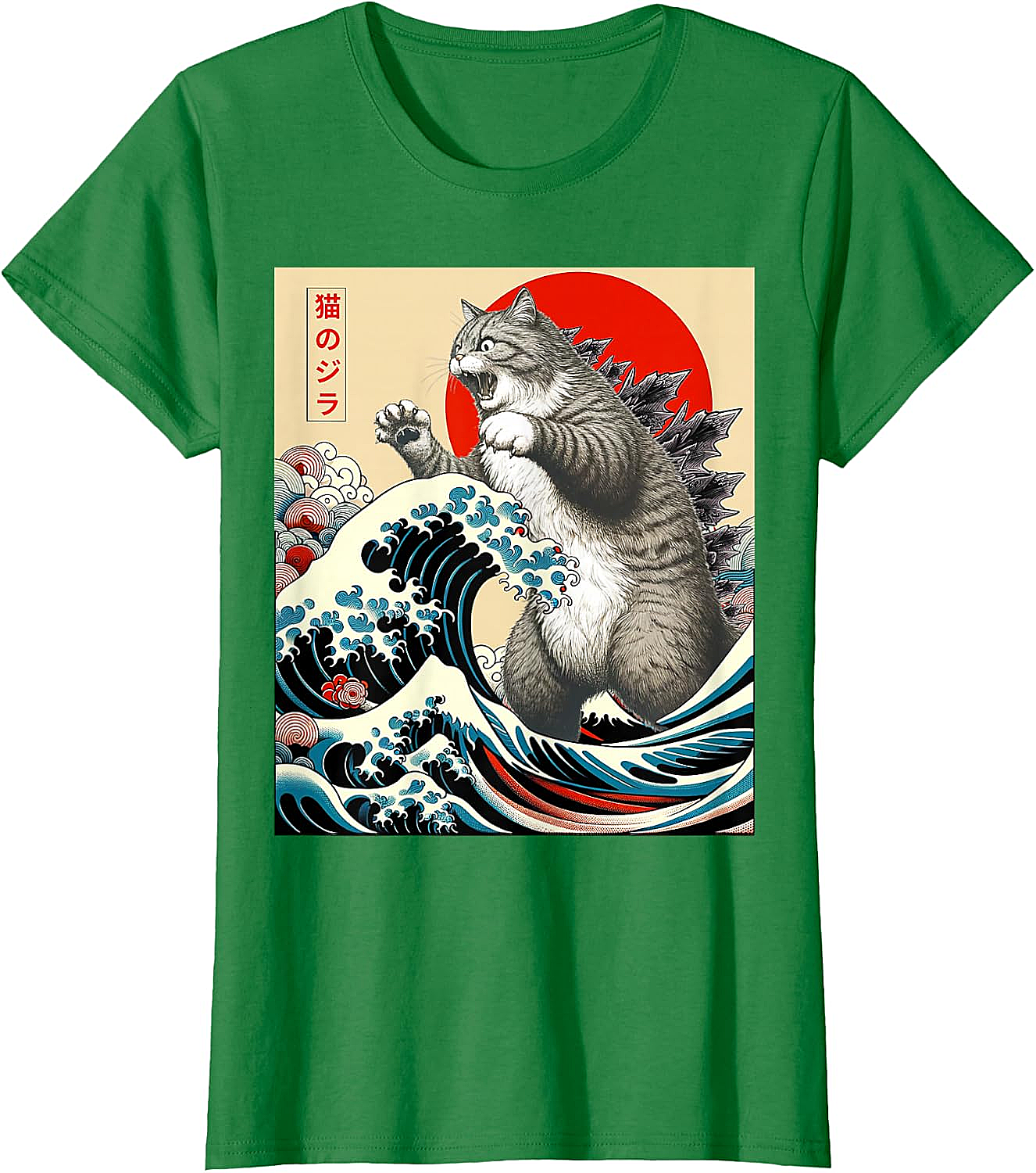 Catzilla Japanese Art Funny Cat Shirts - Men & Women Tee