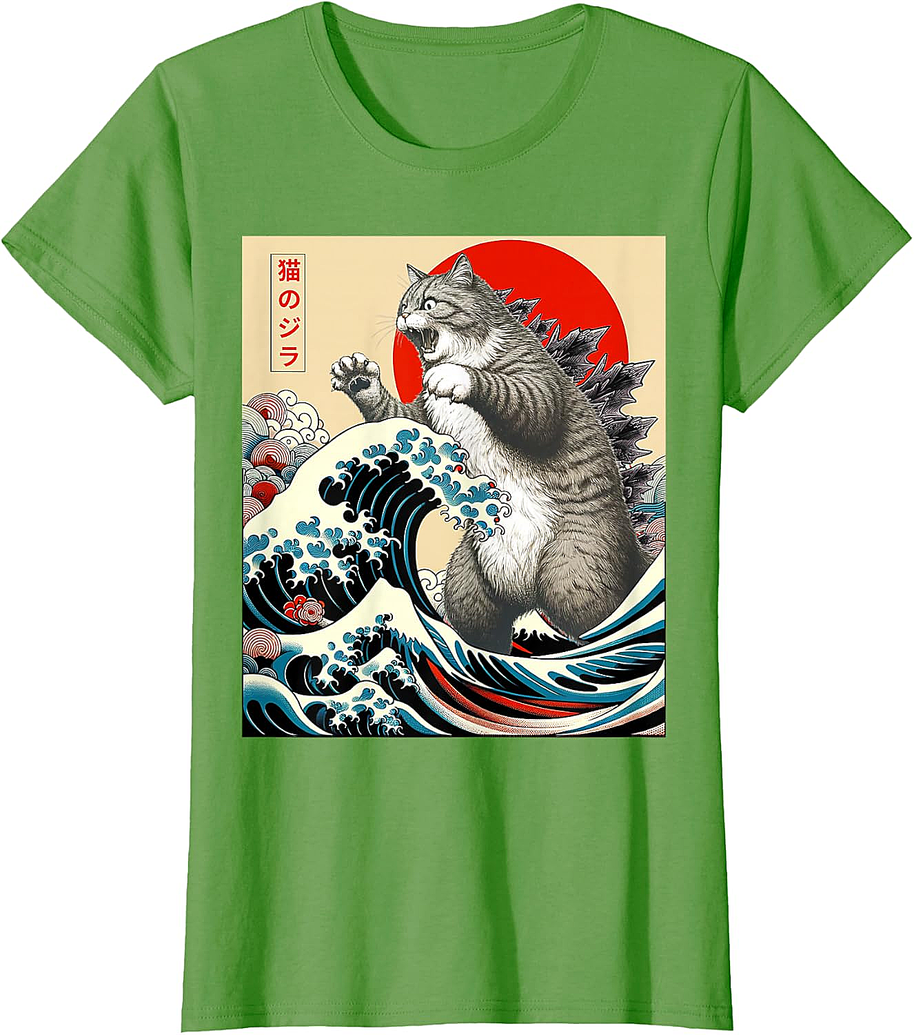 Catzilla Japanese Art Funny Cat Shirts - Men & Women Tee
