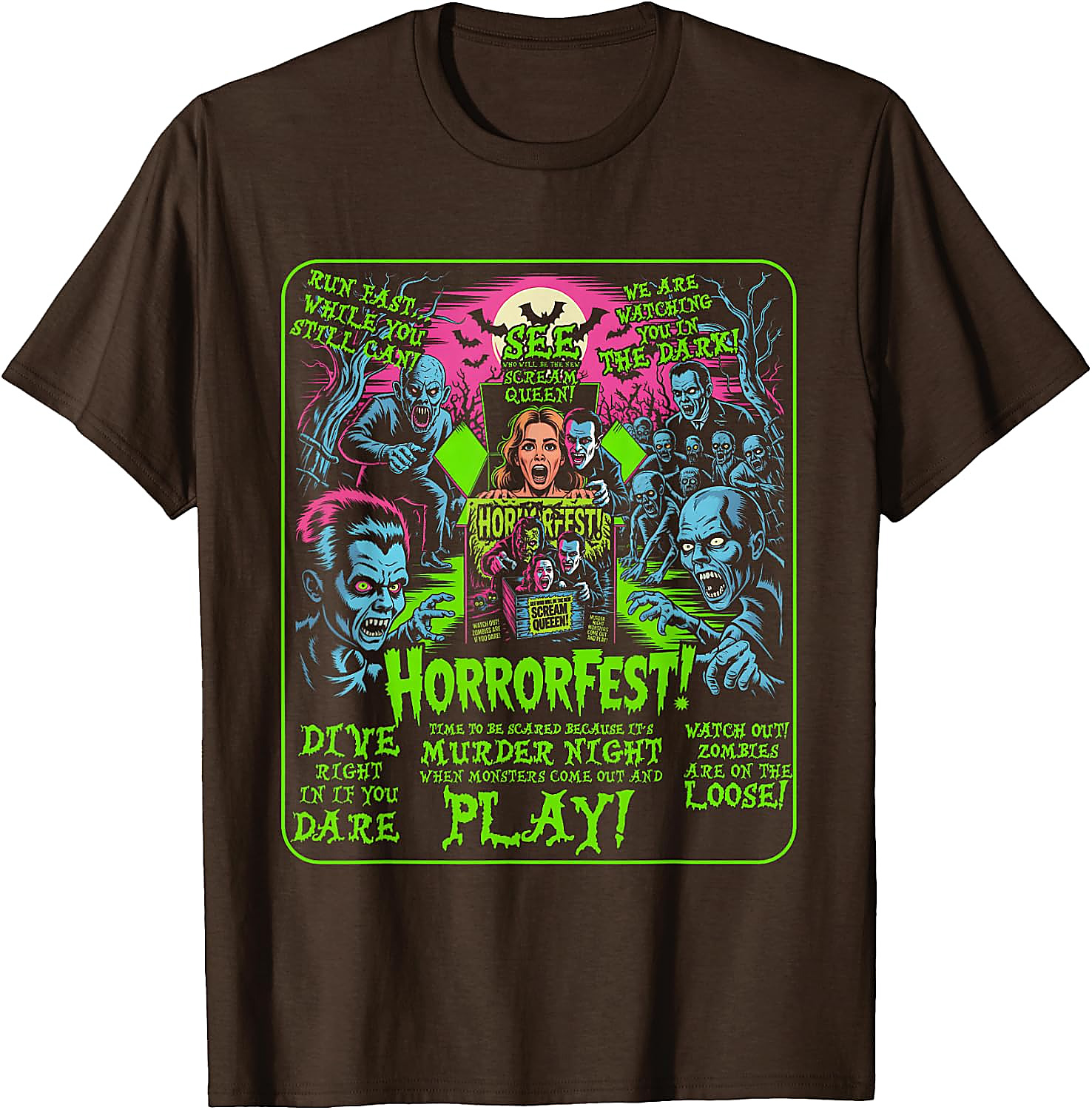 Vintage Horrorfest Poster T-Shirt | Halloween Movie Tee